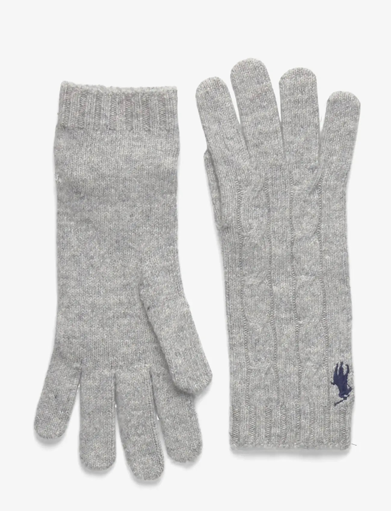 Polo Ralph Lauren - Cable-Knit Wool-Cashmere Gloves - everyday style - soft grey - 0