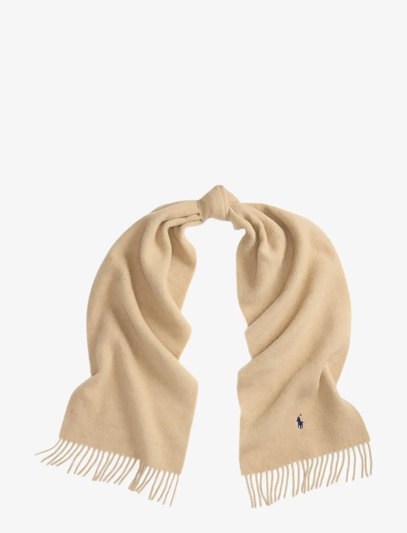 Polo Ralph Lauren - Fringe-Trim Wool Scarf - hverdags stil - beige - 0