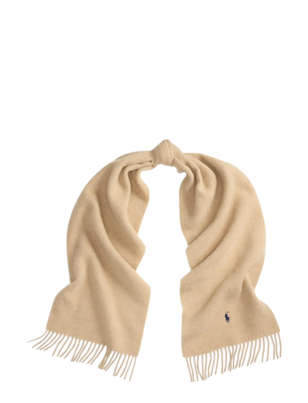 Fringe-Trim Wool Scarf - BEIGE