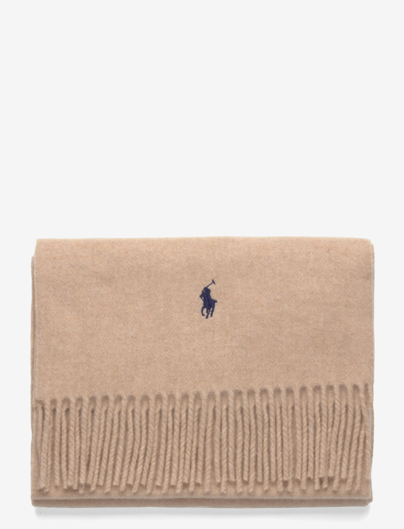 Polo Ralph Lauren - Fringe-Trim Wool Scarf - hverdags stil - beige - 1