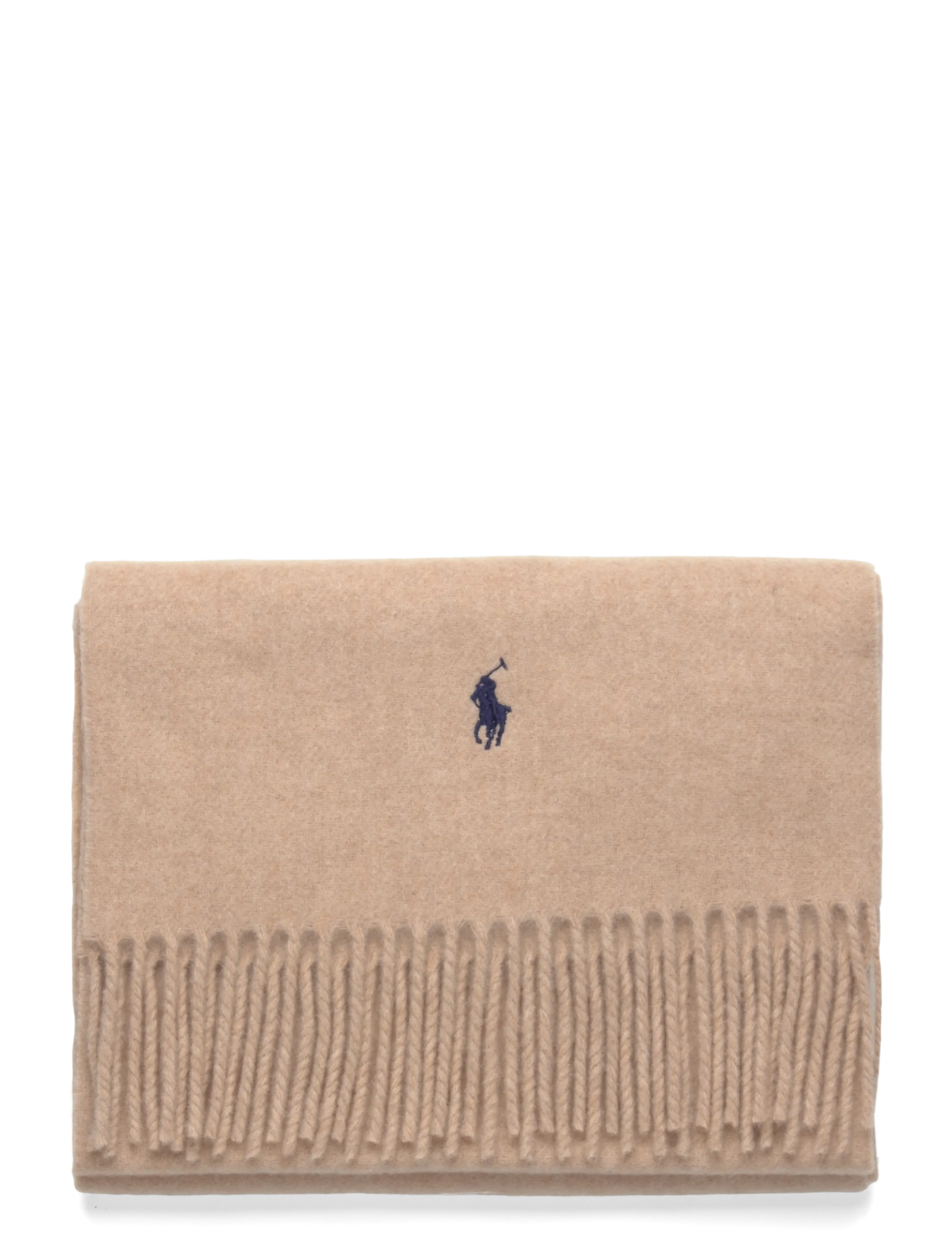Polo Ralph Lauren - Fringe-Trim Wool Scarf - hverdags stil - beige - 1