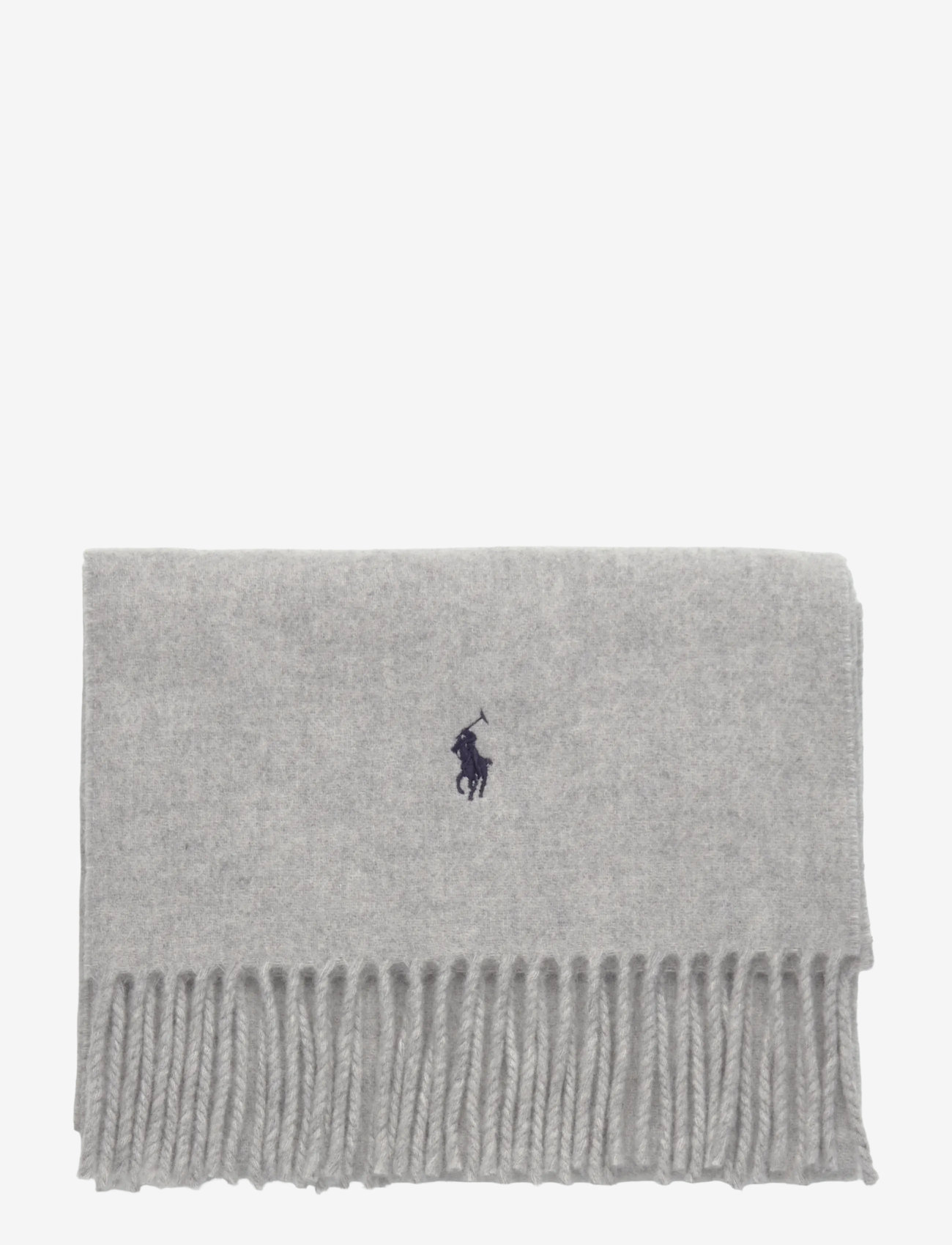 Polo Ralph Lauren - Fringe-Trim Wool Scarf - everyday style - grey - 1