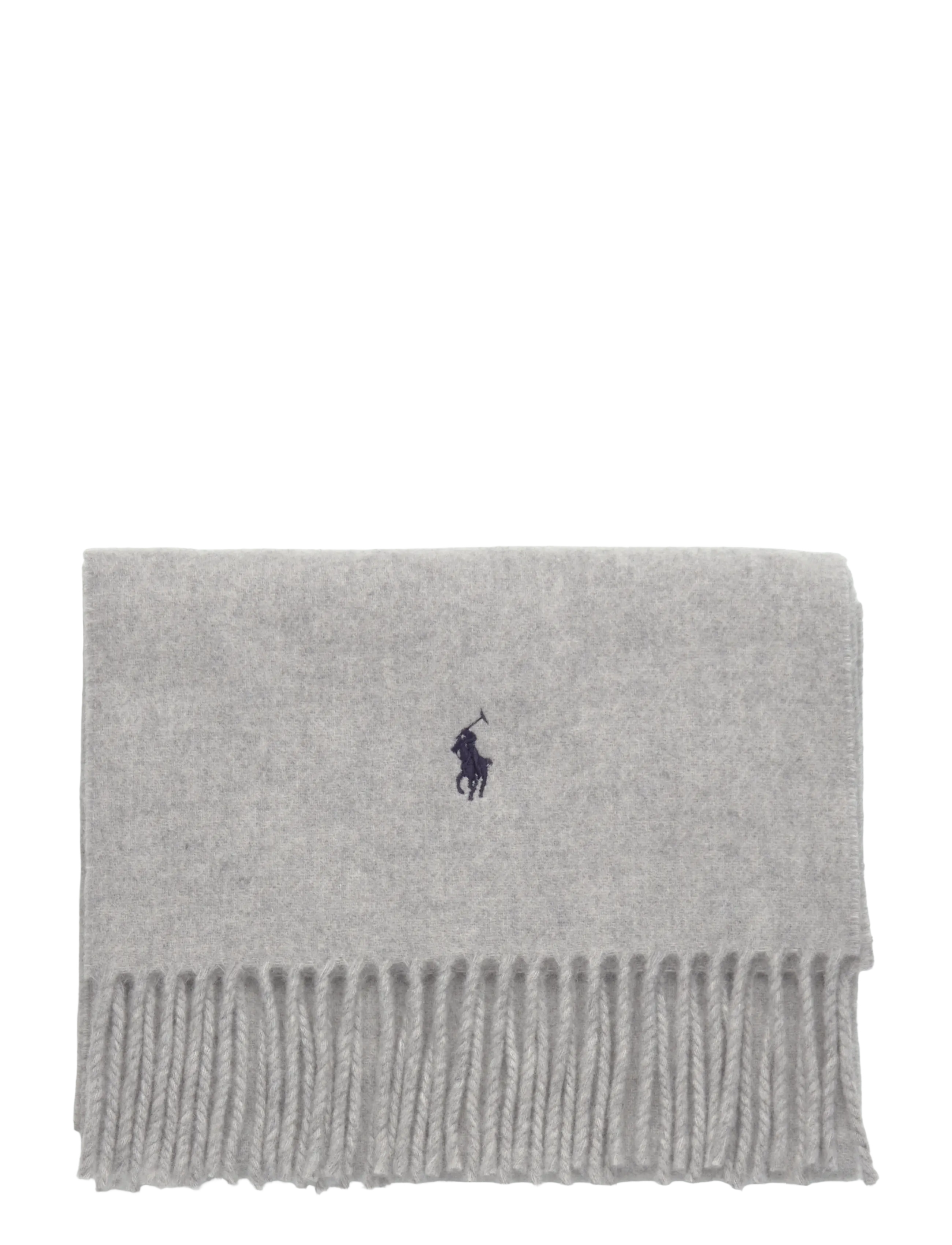 Polo Ralph Lauren - Fringe-Trim Wool Scarf - everyday style - grey - 1