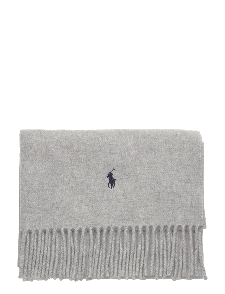Polo Ralph Lauren - Fringe-Trim Wool Scarf - hverdags stil - grey - 1