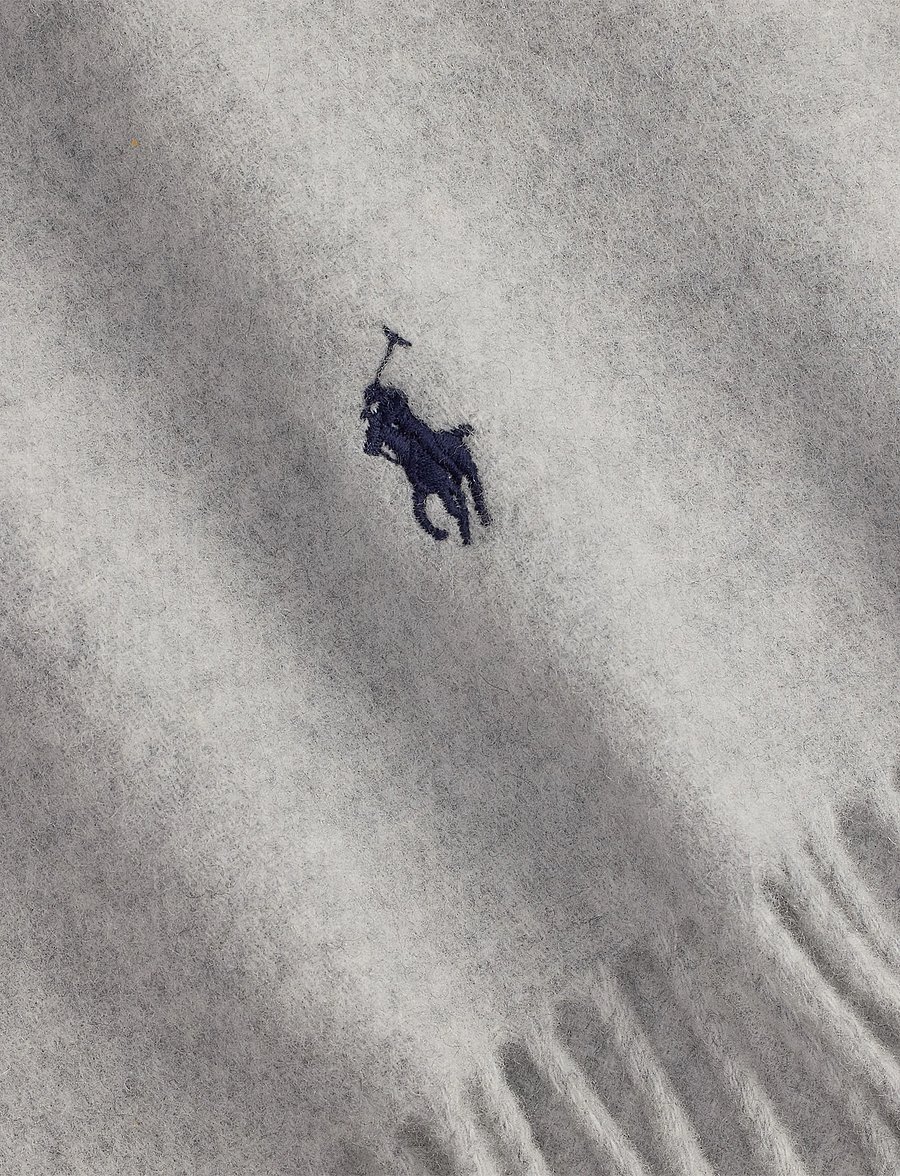 Polo Ralph Lauren - Fringe-Trim Wool Scarf - hverdags stil - grey - 2