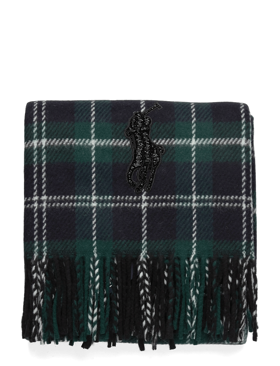 Polo Ralph Lauren - Beaded Big Pony Plaid Wool Scarf - igapäevane stiil - navy - 1