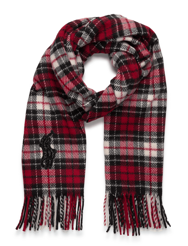 Polo Ralph Lauren - Beaded Big Pony Plaid Wool Scarf - igapäevane stiil - red - 0