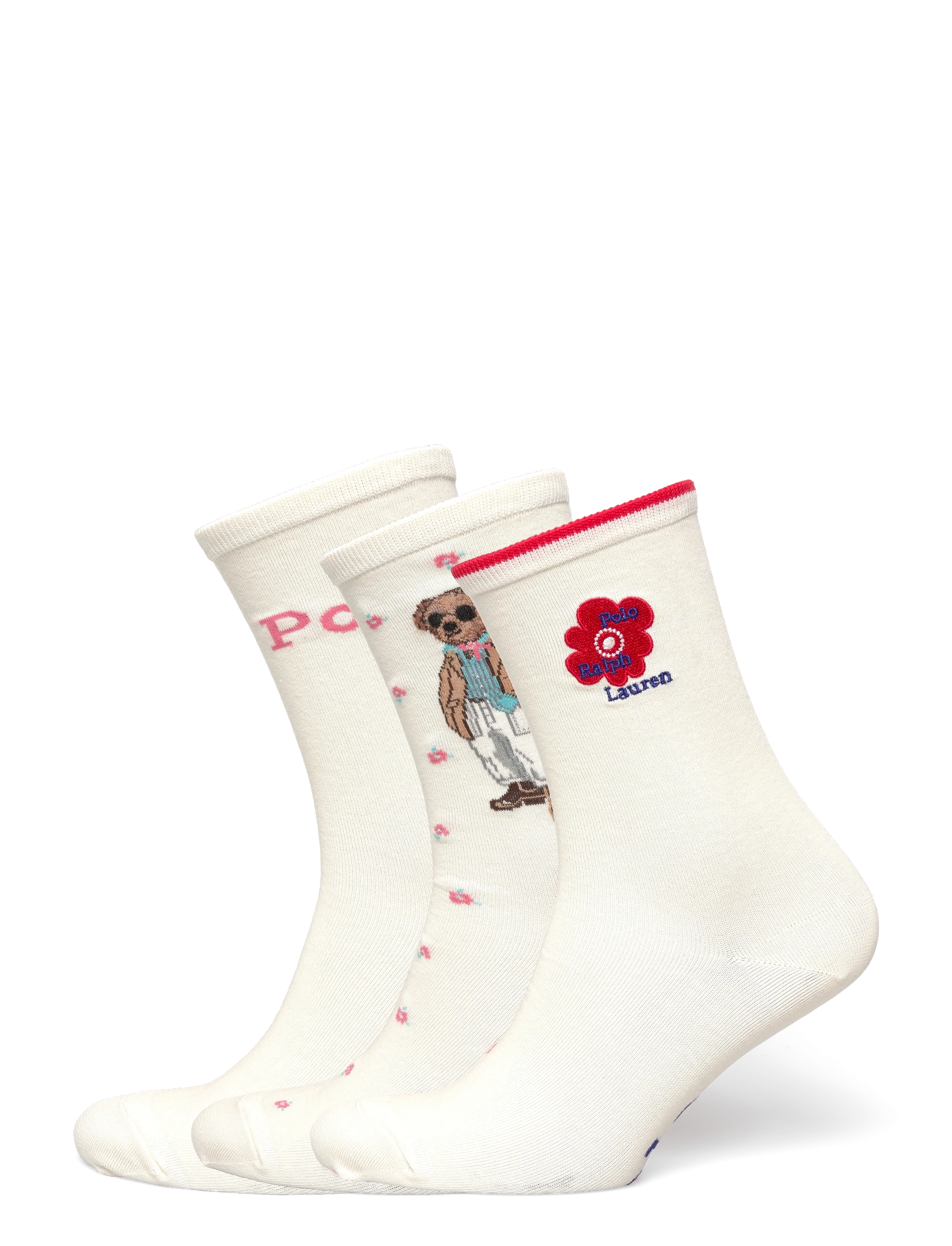 Polo Ralph Lauren Polo Bear & Floral Crew 3-Sock Gift Set - Klassikalised sokid - IVORY / cream
