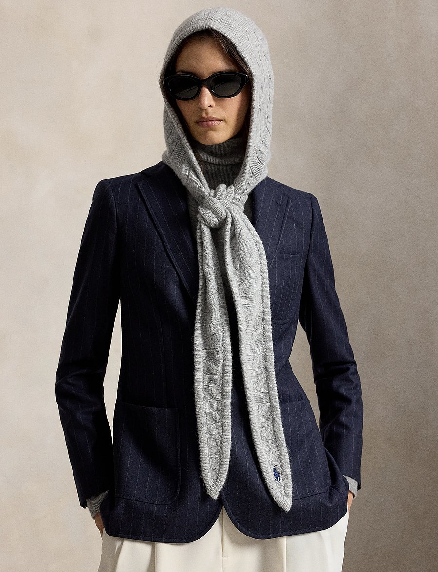 Polo Ralph Lauren - Cable-Knit Wool-Cashmere Wrap Snood - kašmiir - soft grey - 0