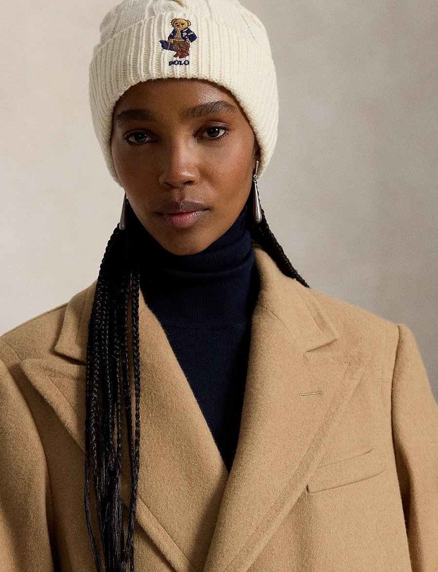 Polo Ralph Lauren - Polo Bear Cable Wool-Blend Beanie - mützen - cream - 2