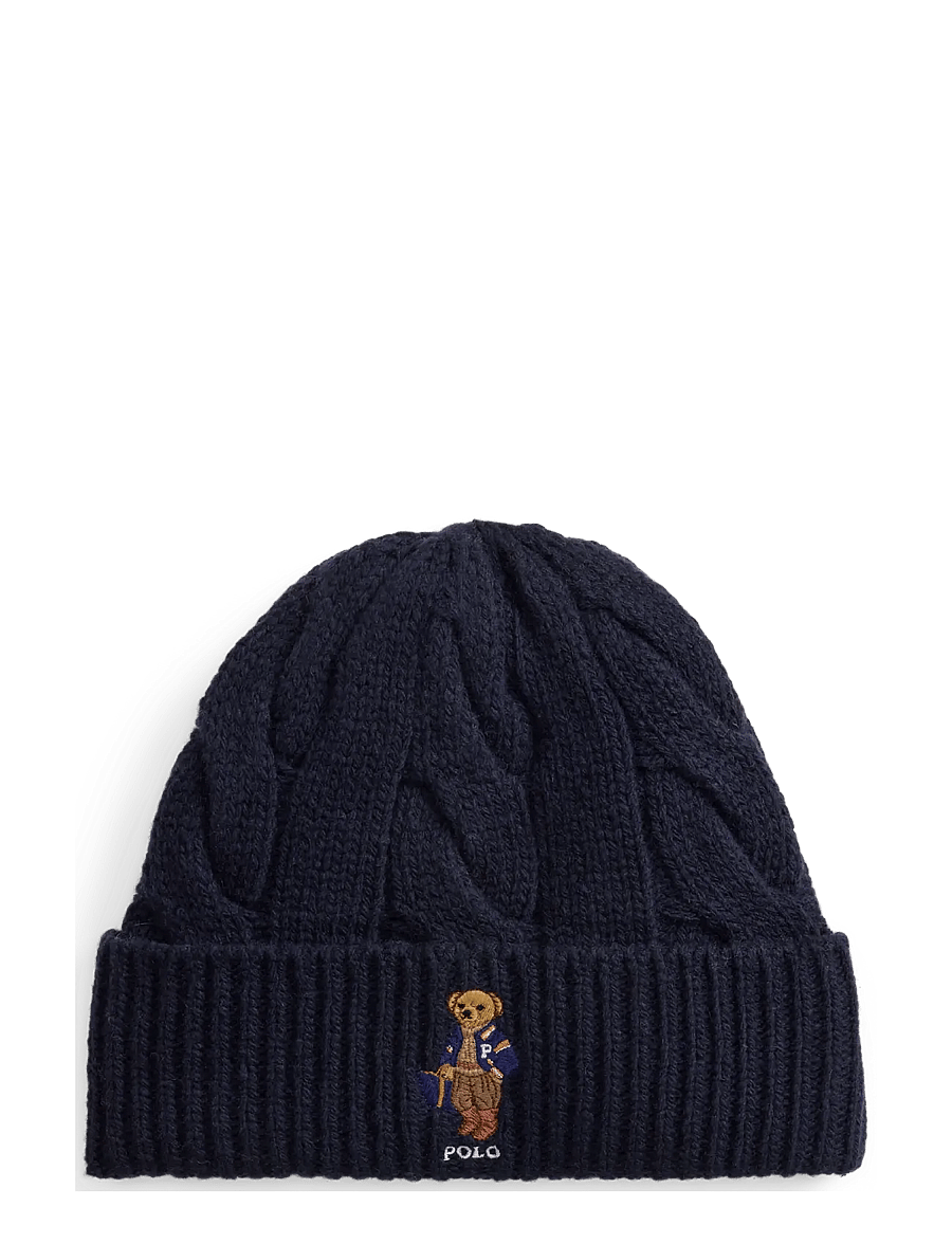 Polo Ralph Lauren - Polo Bear Cable Wool-Blend Beanie - mützen - navy - 0