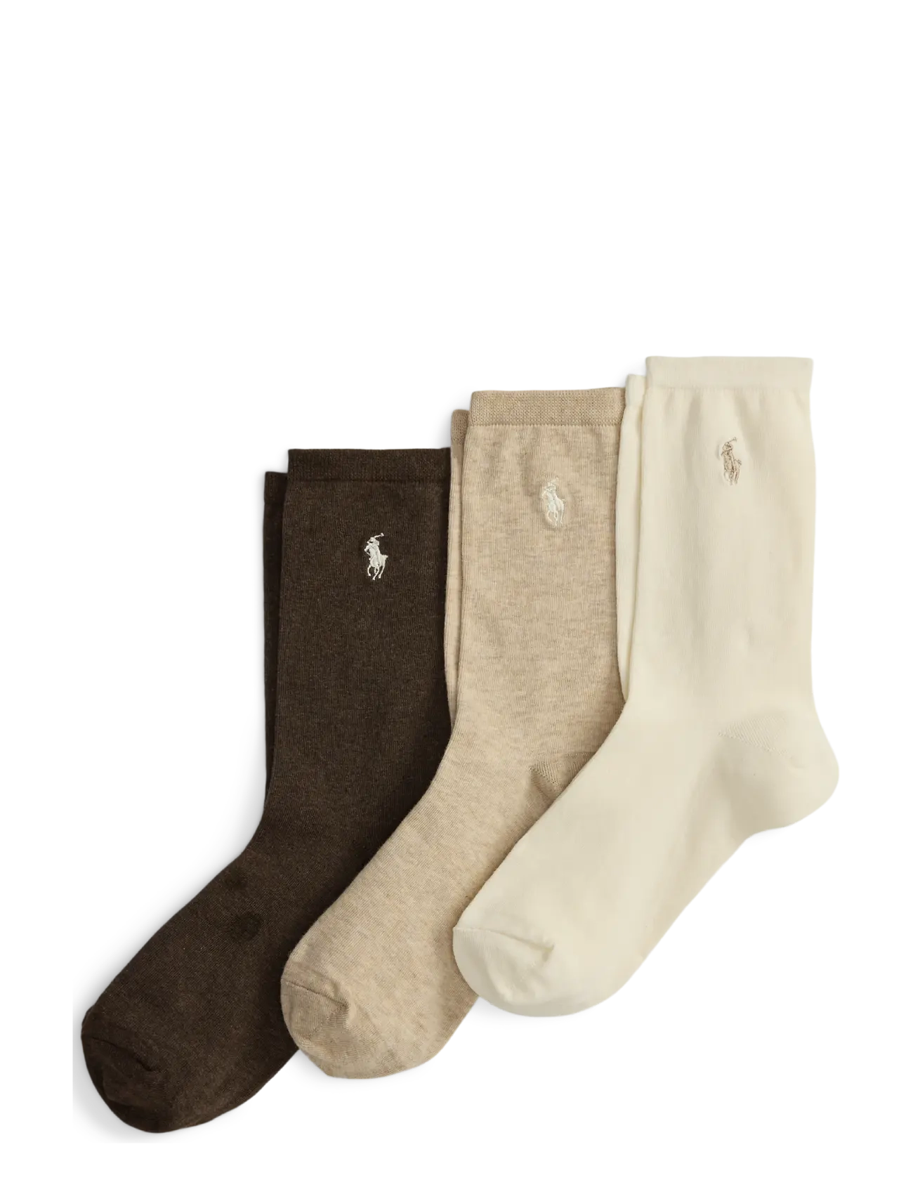 Polo Ralph Lauren Embroidered Pony Crew Sock 3-Pack - Ralph Lauren - IVORY / cream