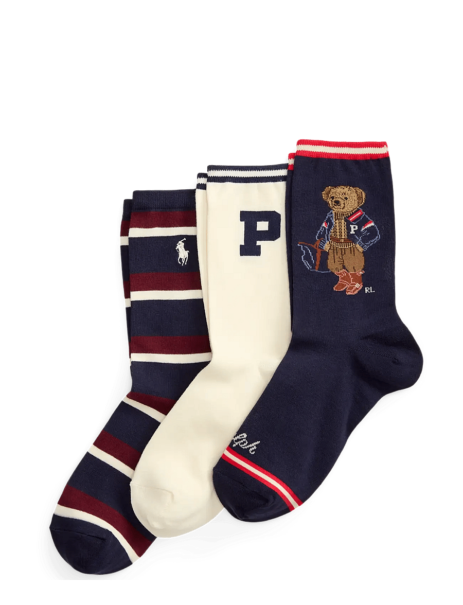 Polo Ralph Lauren - Polo Bear Striped Sock 3-Pack - normale socken - navy - 0