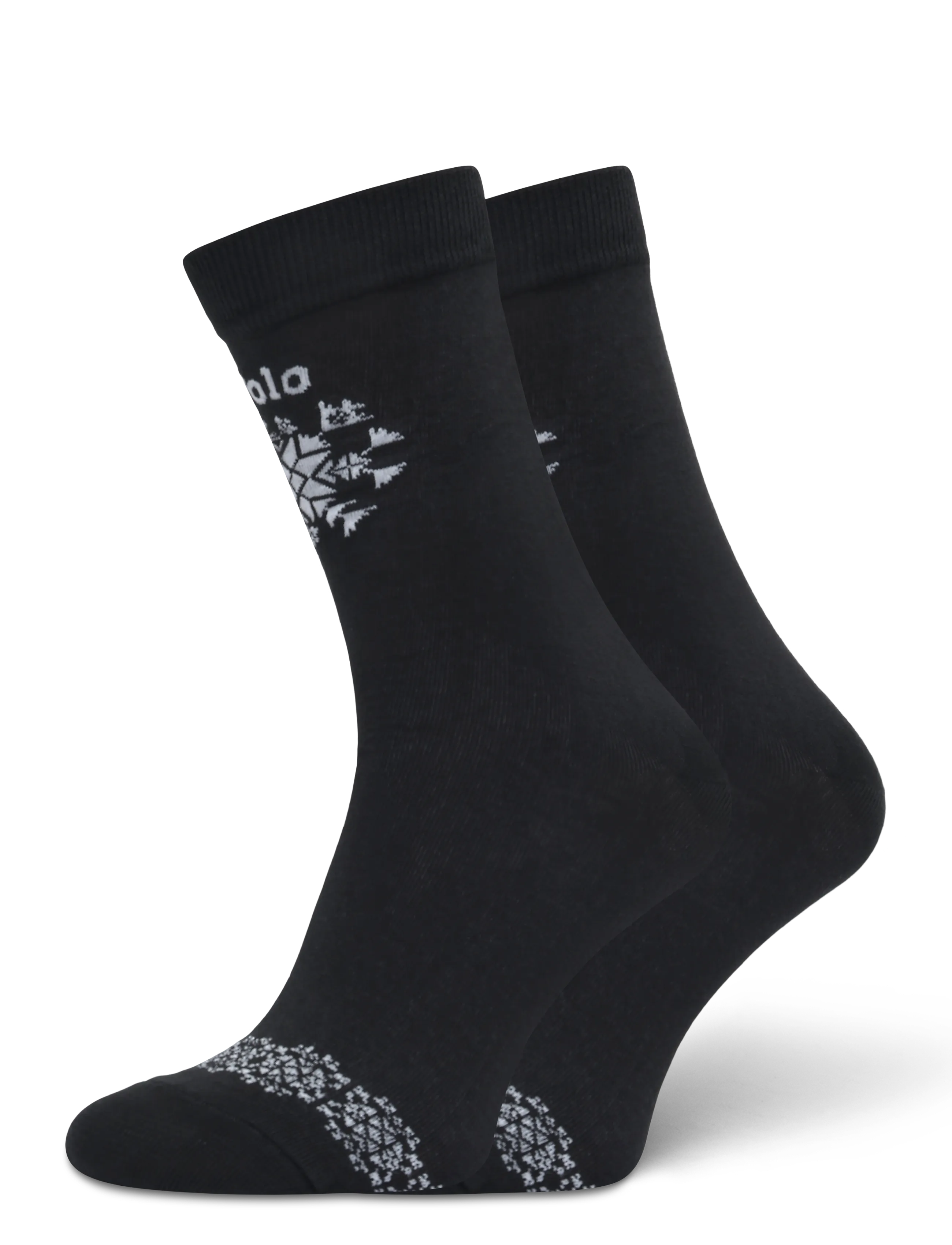 Polo Ralph Lauren Logo Snowflake Crew Socks - Aluspesu - BLACK / black