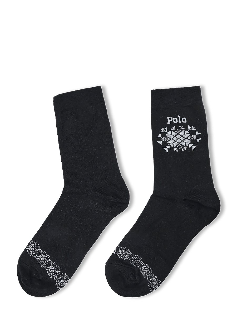 Polo Ralph Lauren - Logo Snowflake Crew Socks - klassikalised sokid - black - 1