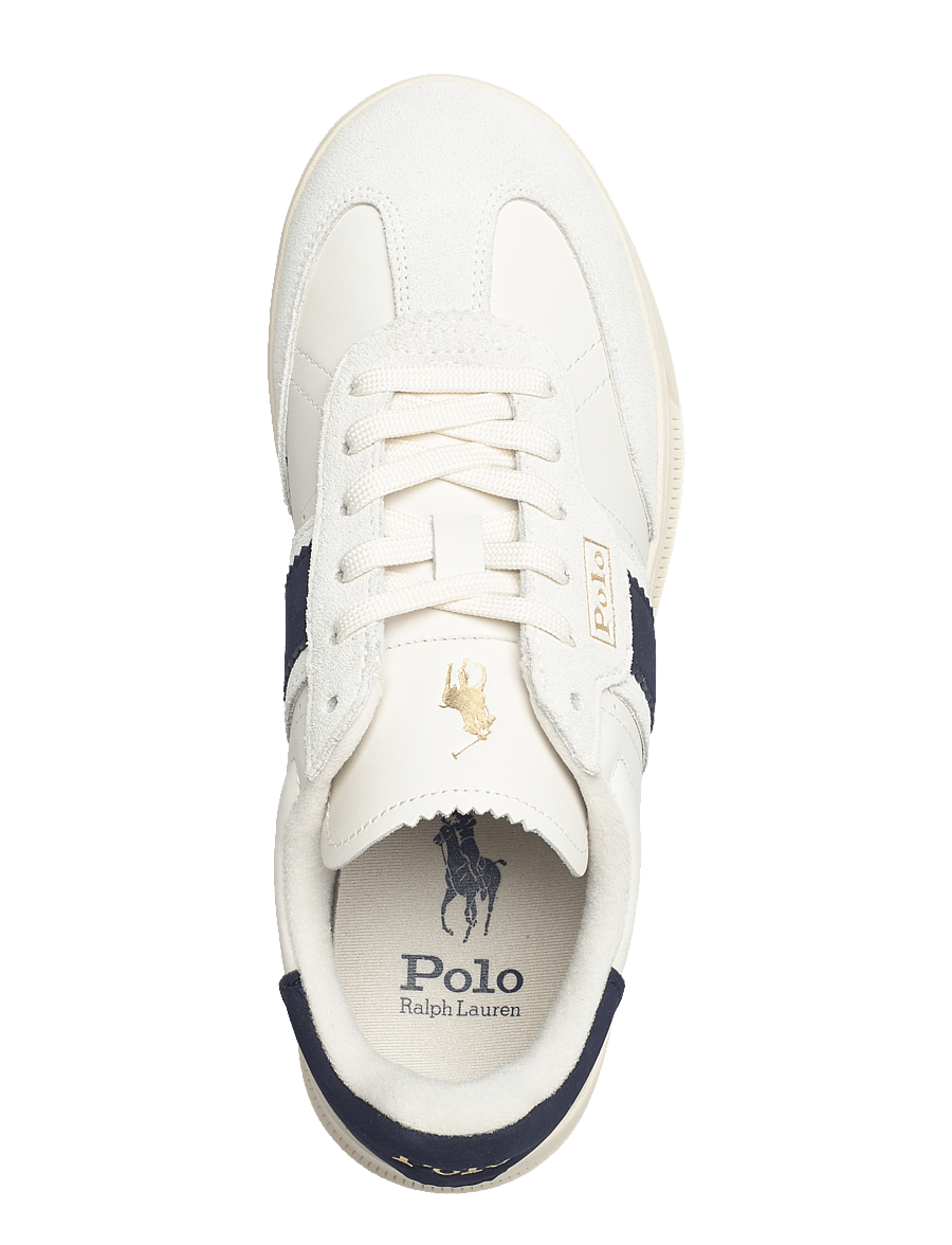 Polo Ralph Lauren - Heritage Aera Leather-Suede Sneaker - confirmation - bianco/navy - 3
