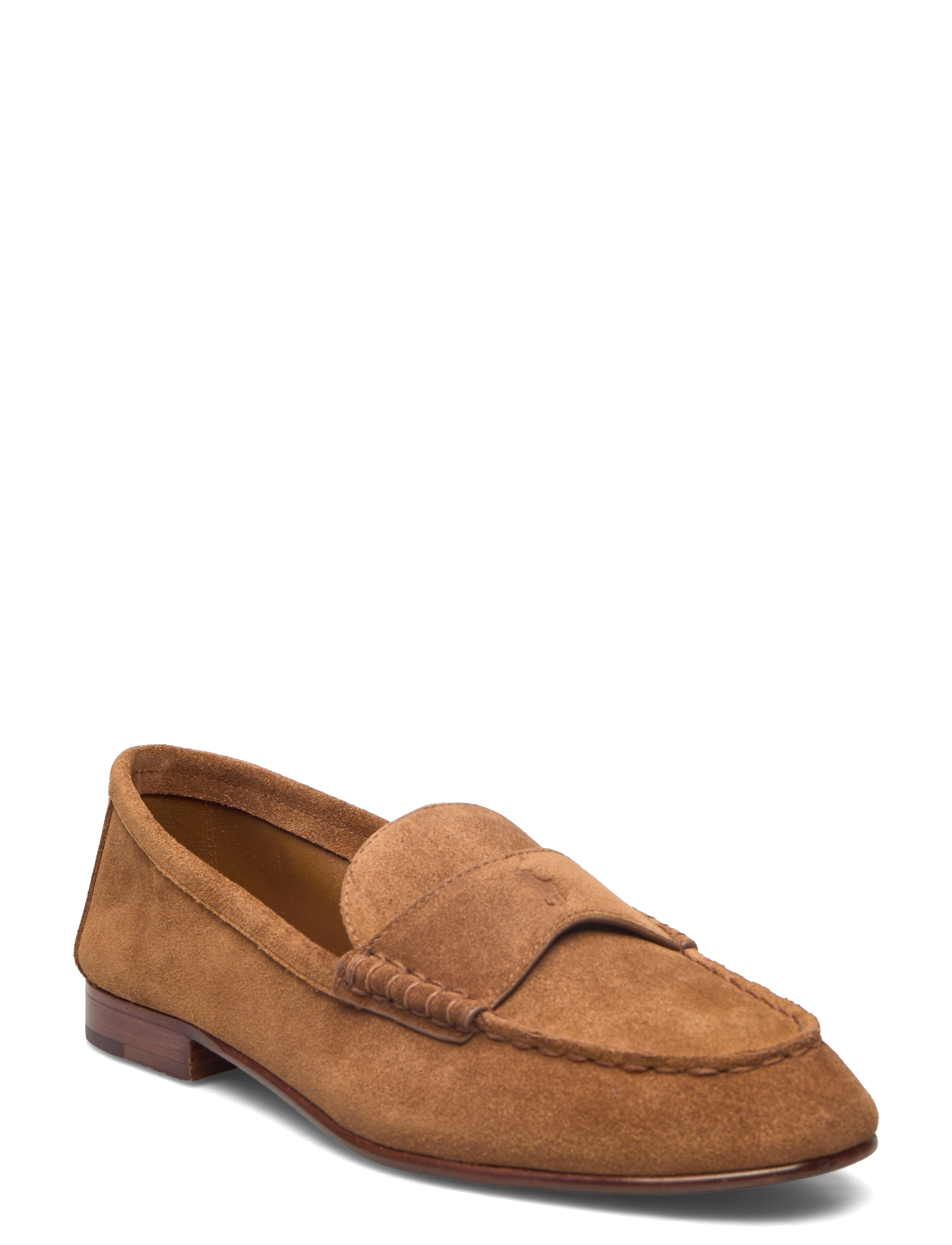 Embossed-Pony Suede Penny Loafer - PALE RUSSET