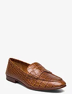 Croc-Embossed Leather Penny Loafer - CUOIO