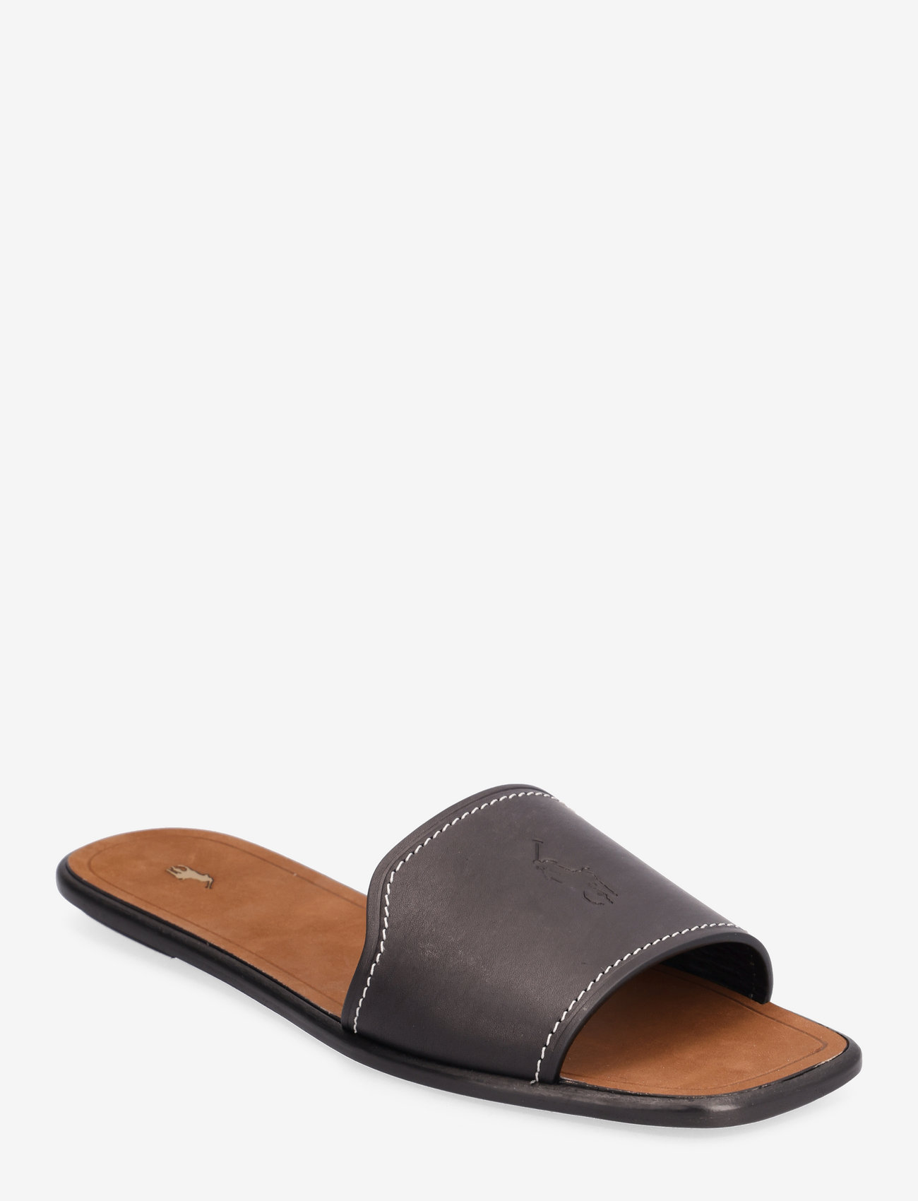 Polo Ralph Lauren - Vachetta Leather Slide Sandal - kontsata sandaalid - black - 0