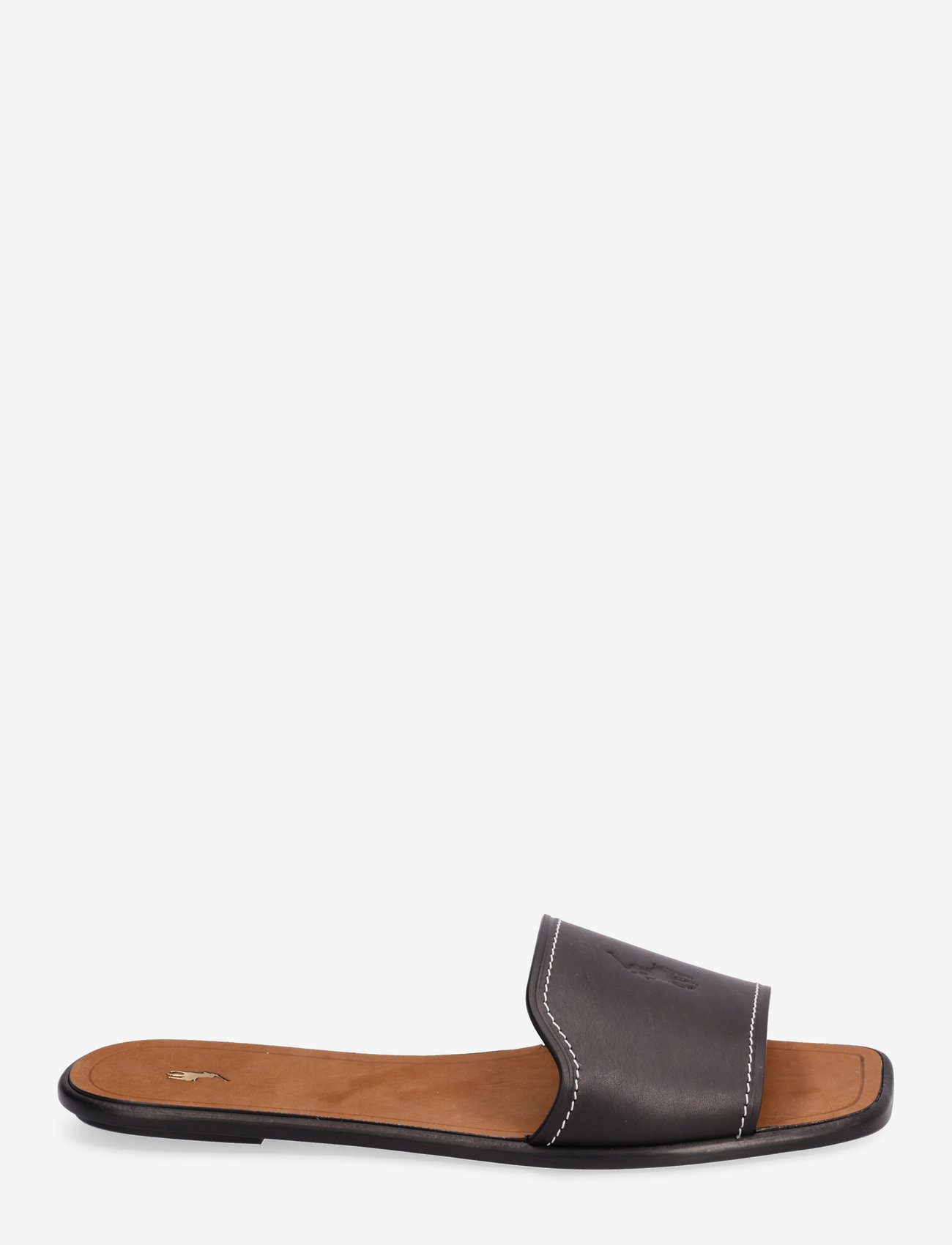 Polo Ralph Lauren - Vachetta Leather Slide Sandal - kontsata sandaalid - black - 1
