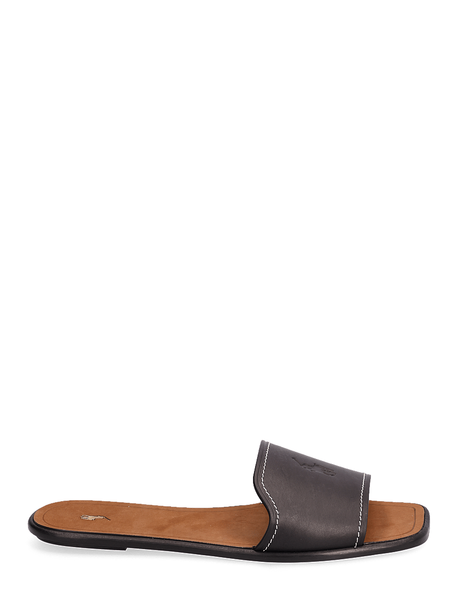 Polo Ralph Lauren - Vachetta Leather Slide Sandal - black - 1