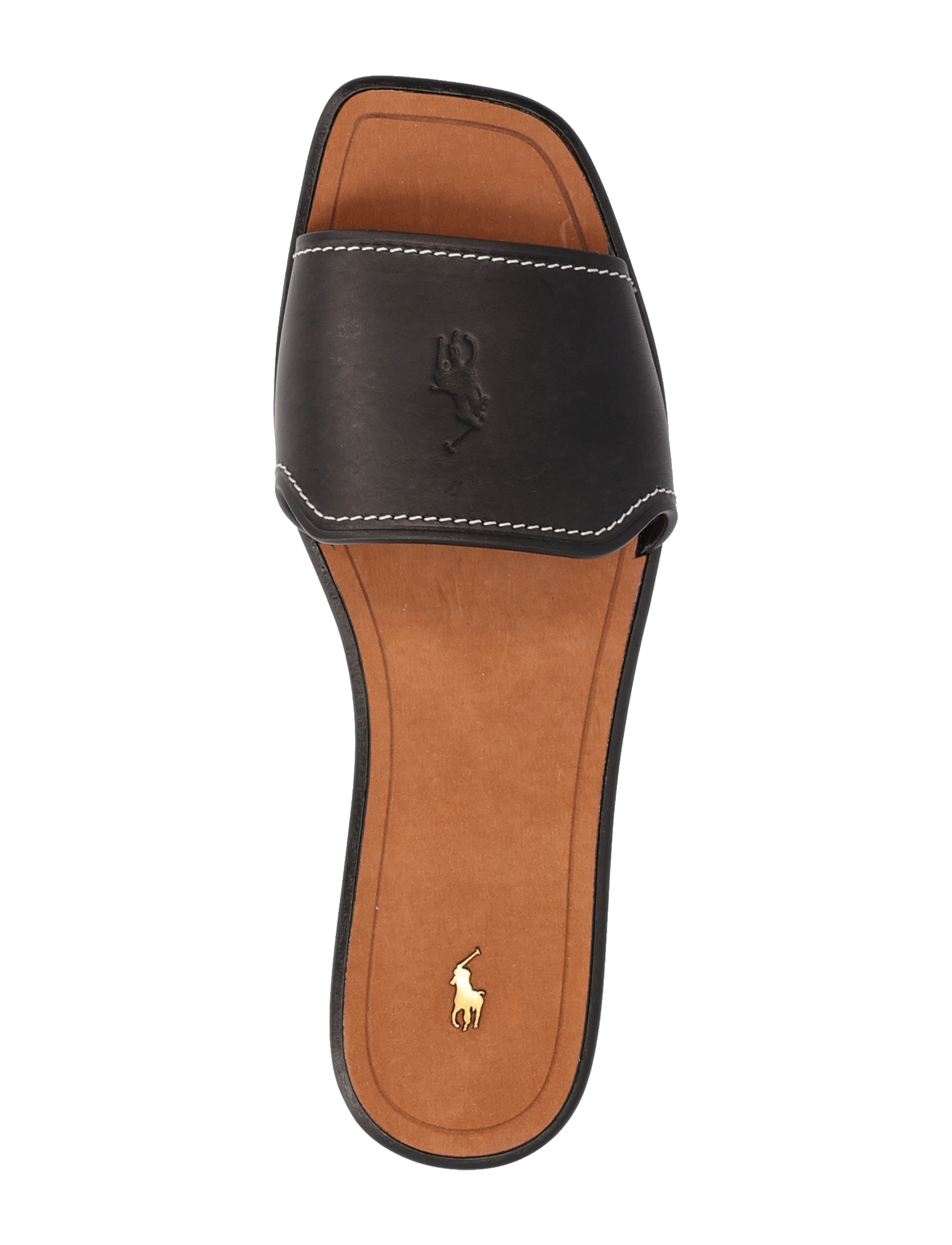 Polo Ralph Lauren - Vachetta Leather Slide Sandal - black - 3
