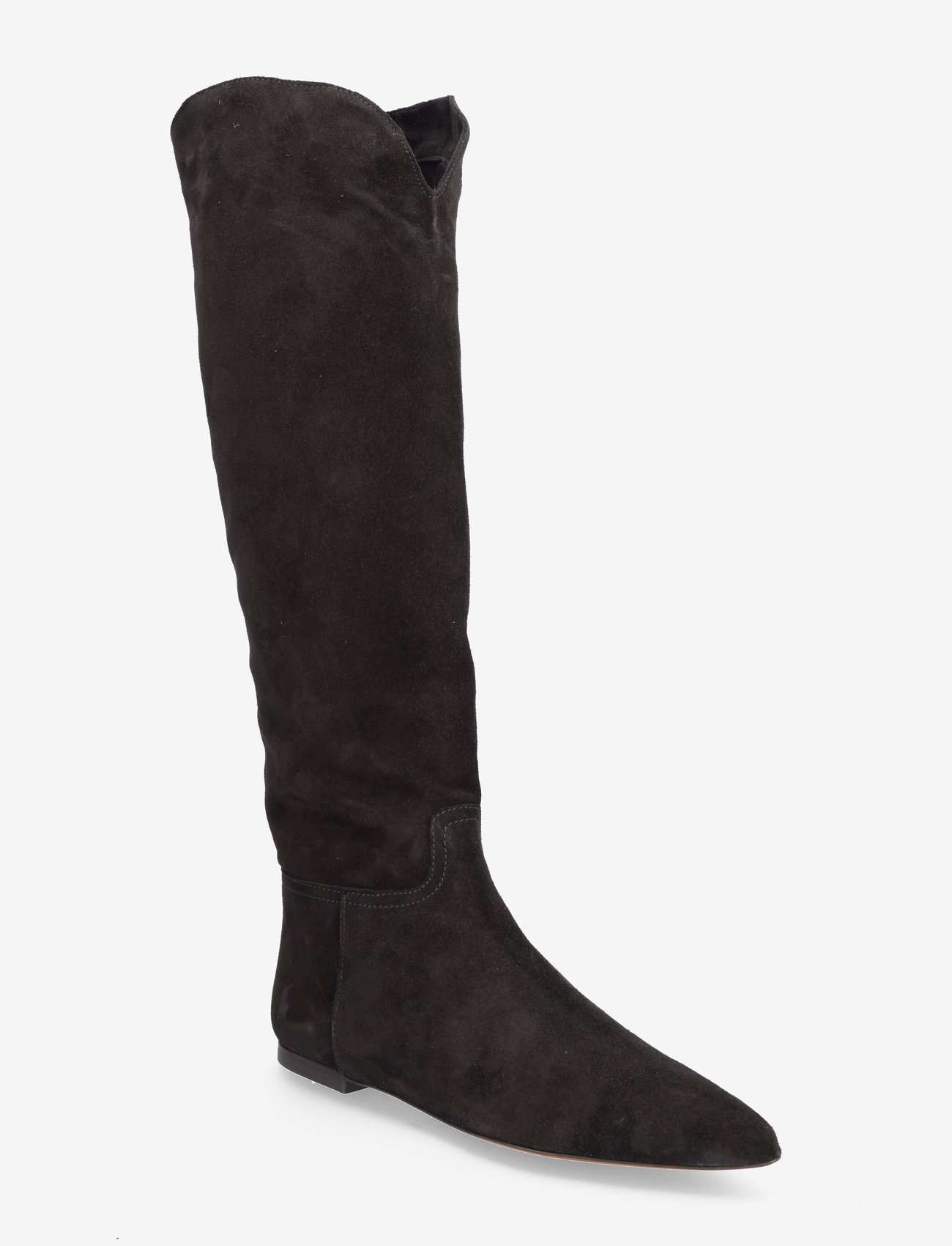 Polo Ralph Lauren - Suede Knee-High Flat Boot - sievietēm - black - 0