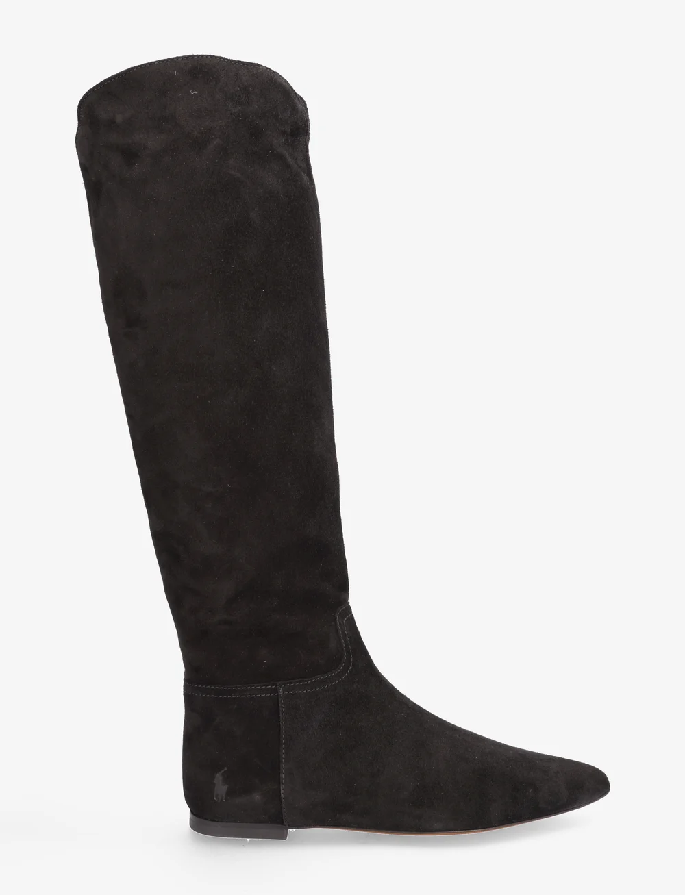 Polo Ralph Lauren - Suede Knee-High Flat Boot - kniehohe stiefel - black - 1