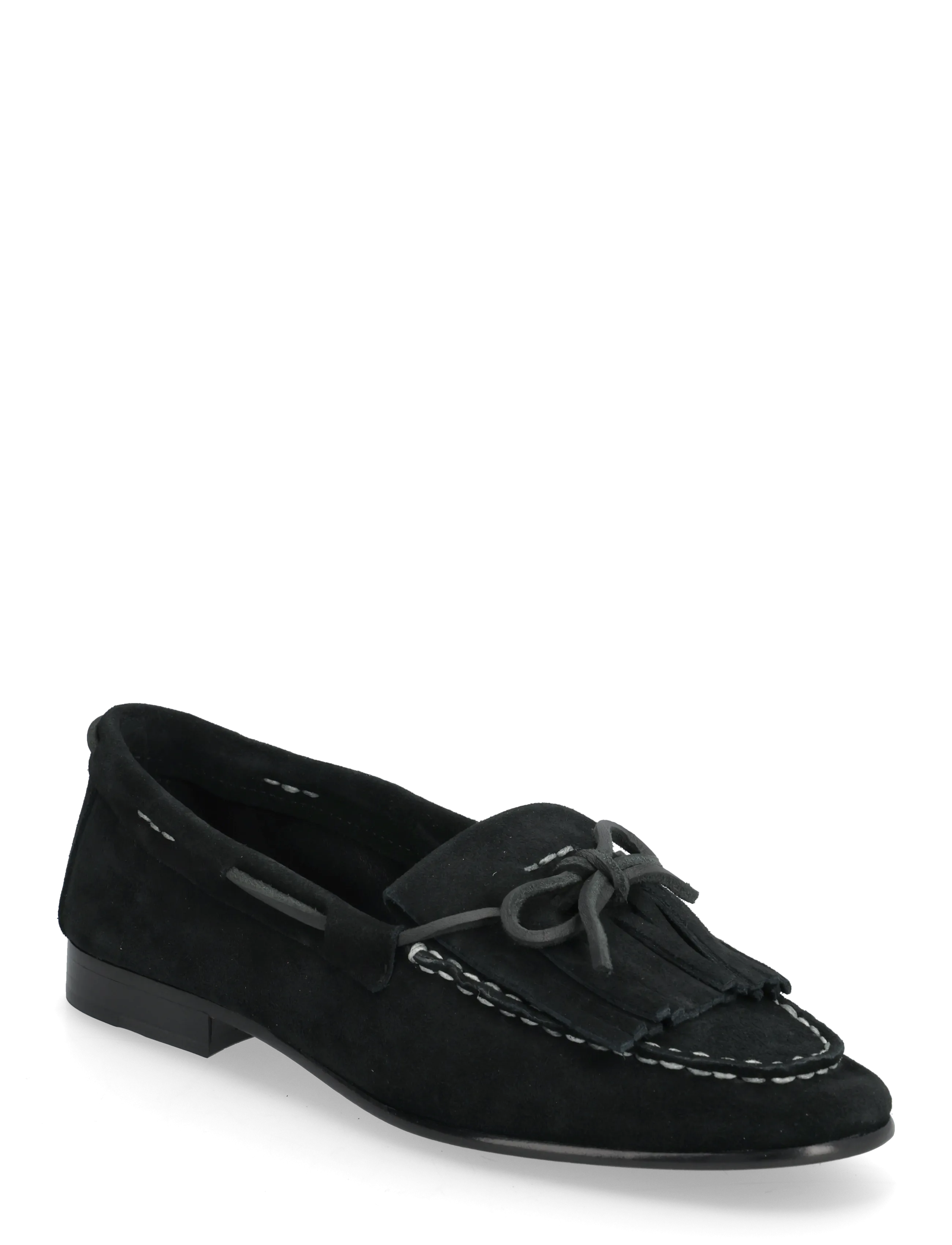 Polo Ralph Lauren Fringe-Trim Suede Loafer - Loafers - BLACK / black