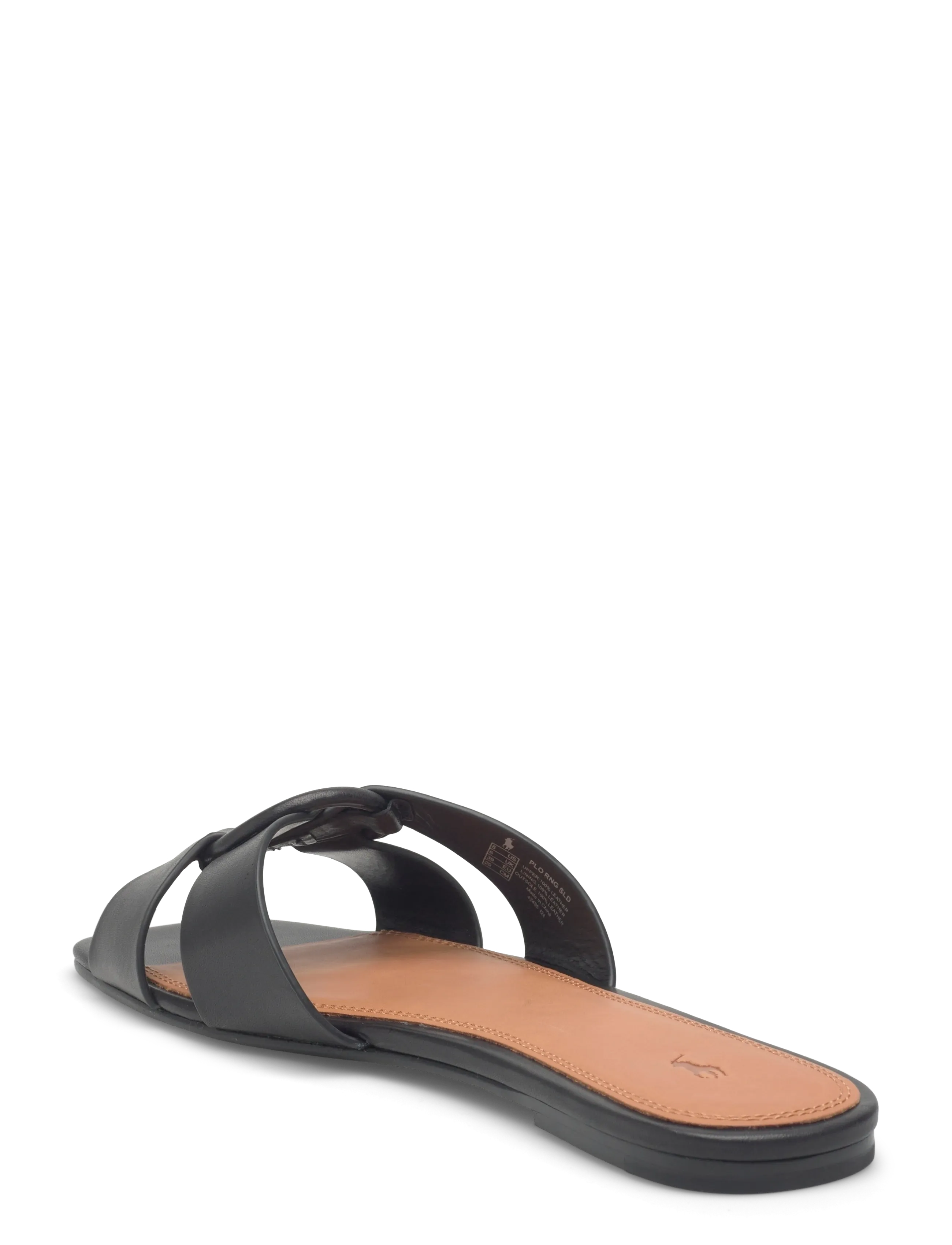 Polo Ralph Lauren - Leather O-Ring Sandal - sandales plates - black - 2