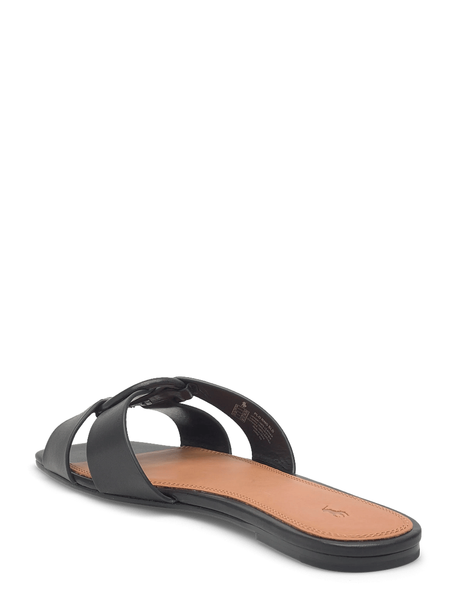 Polo Ralph Lauren - Leather O-Ring Sandal - flache sandalen - black - 2