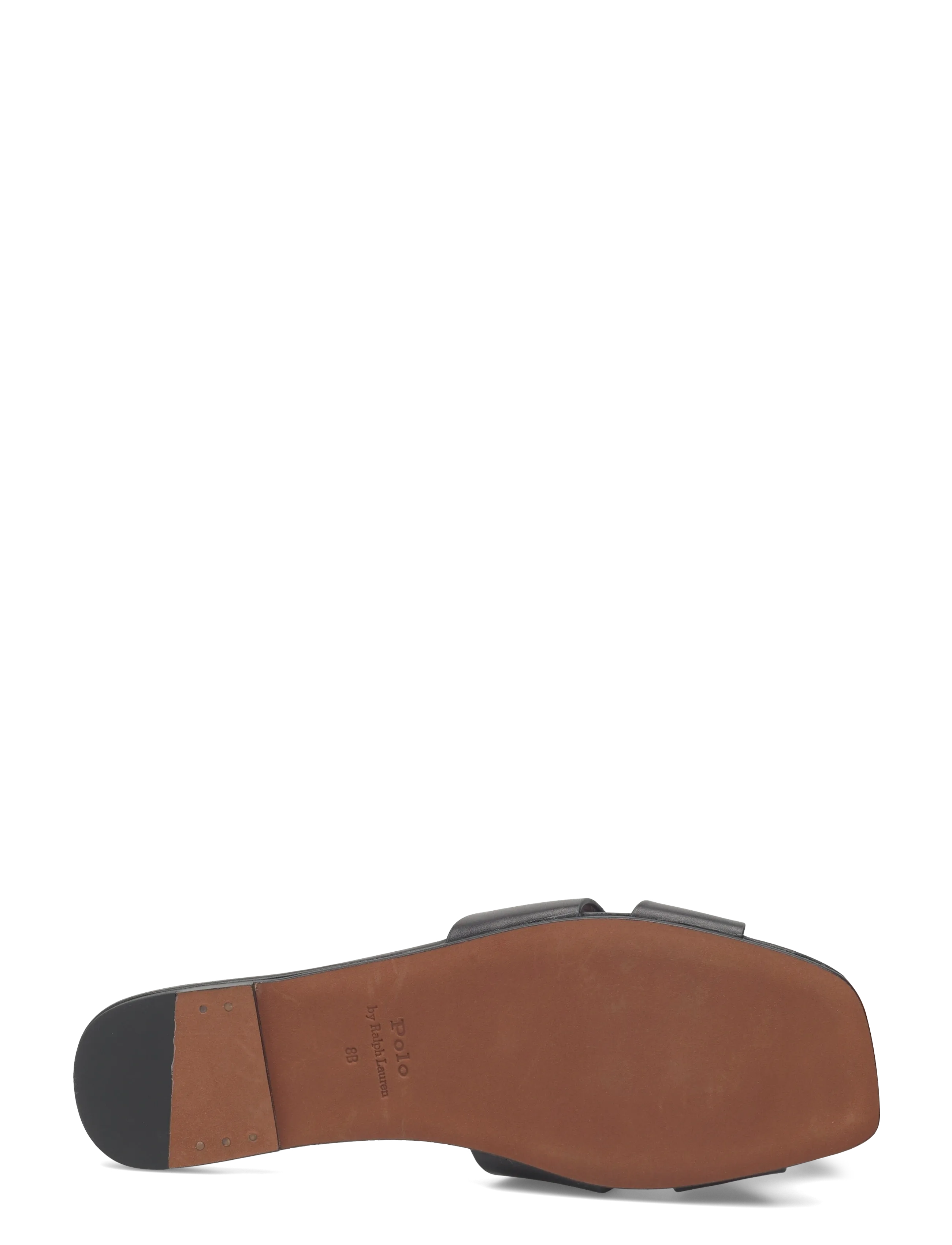 Polo Ralph Lauren - Leather O-Ring Sandal - sandales plates - black - 4