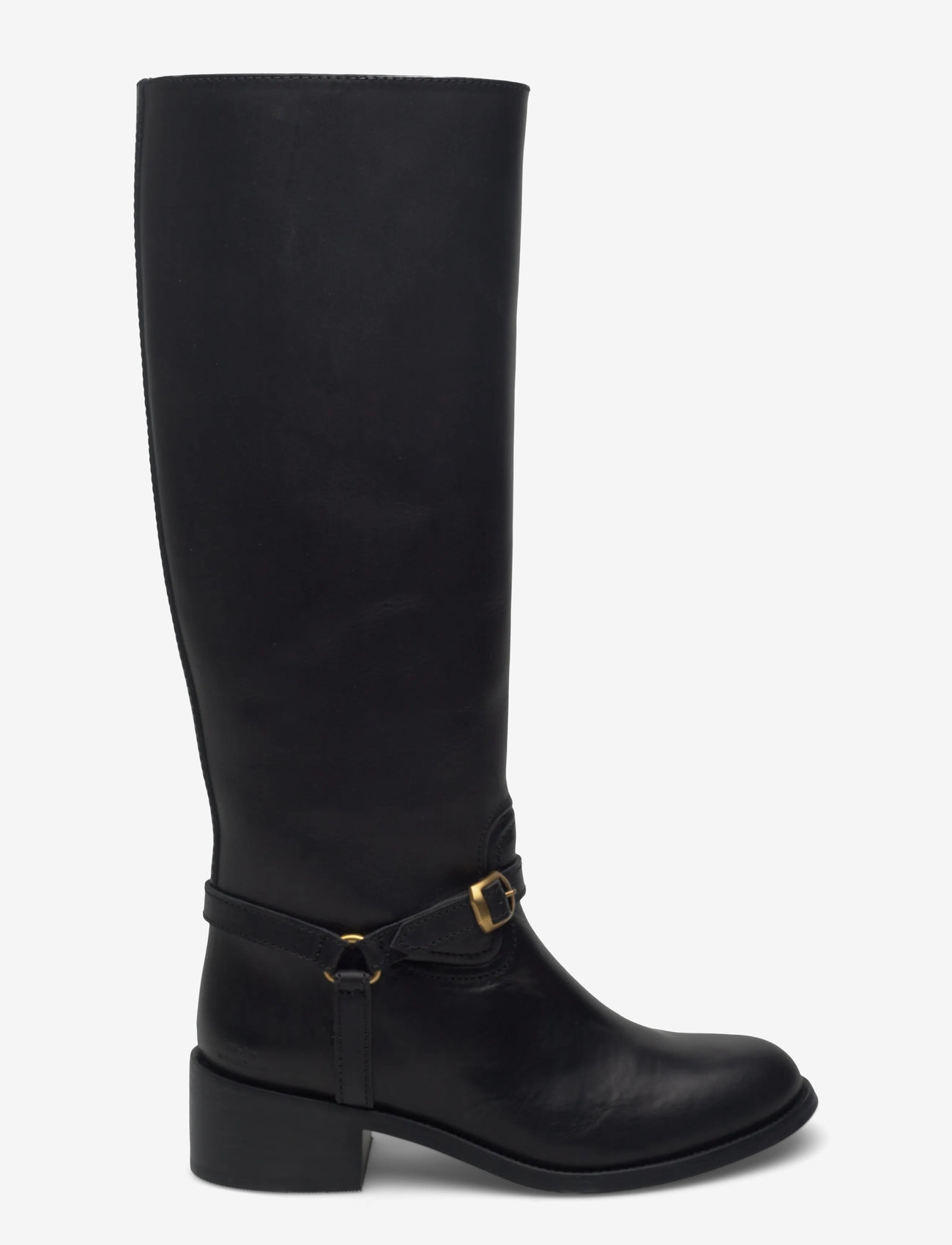 Polo Ralph Lauren - Harness Burnished Leather Riding Boot - knähöga stövlar - black - 1
