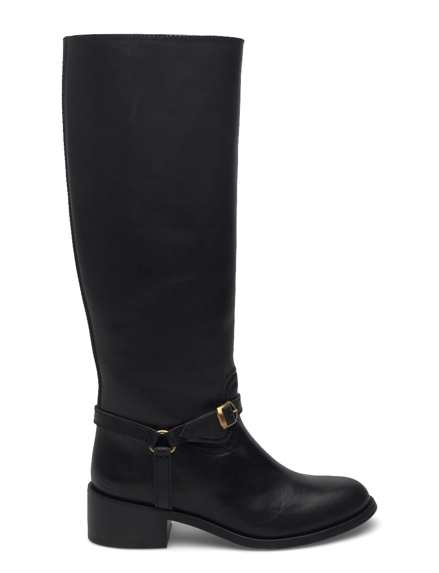 Polo Ralph Lauren - Harness Burnished Leather Riding Boot - bottes hautes au genou - black - 1