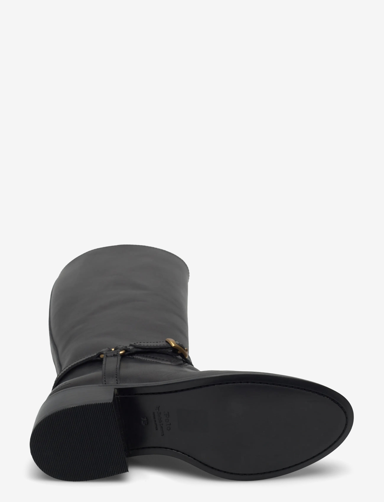 Polo Ralph Lauren - Harness Burnished Leather Riding Boot - knähöga stövlar - black - 4