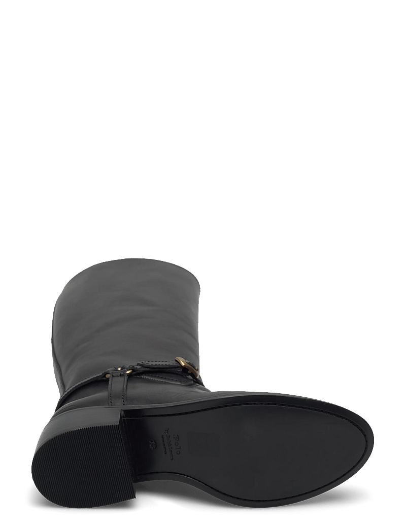 Polo Ralph Lauren - Harness Burnished Leather Riding Boot - knähöga stövlar - black - 4