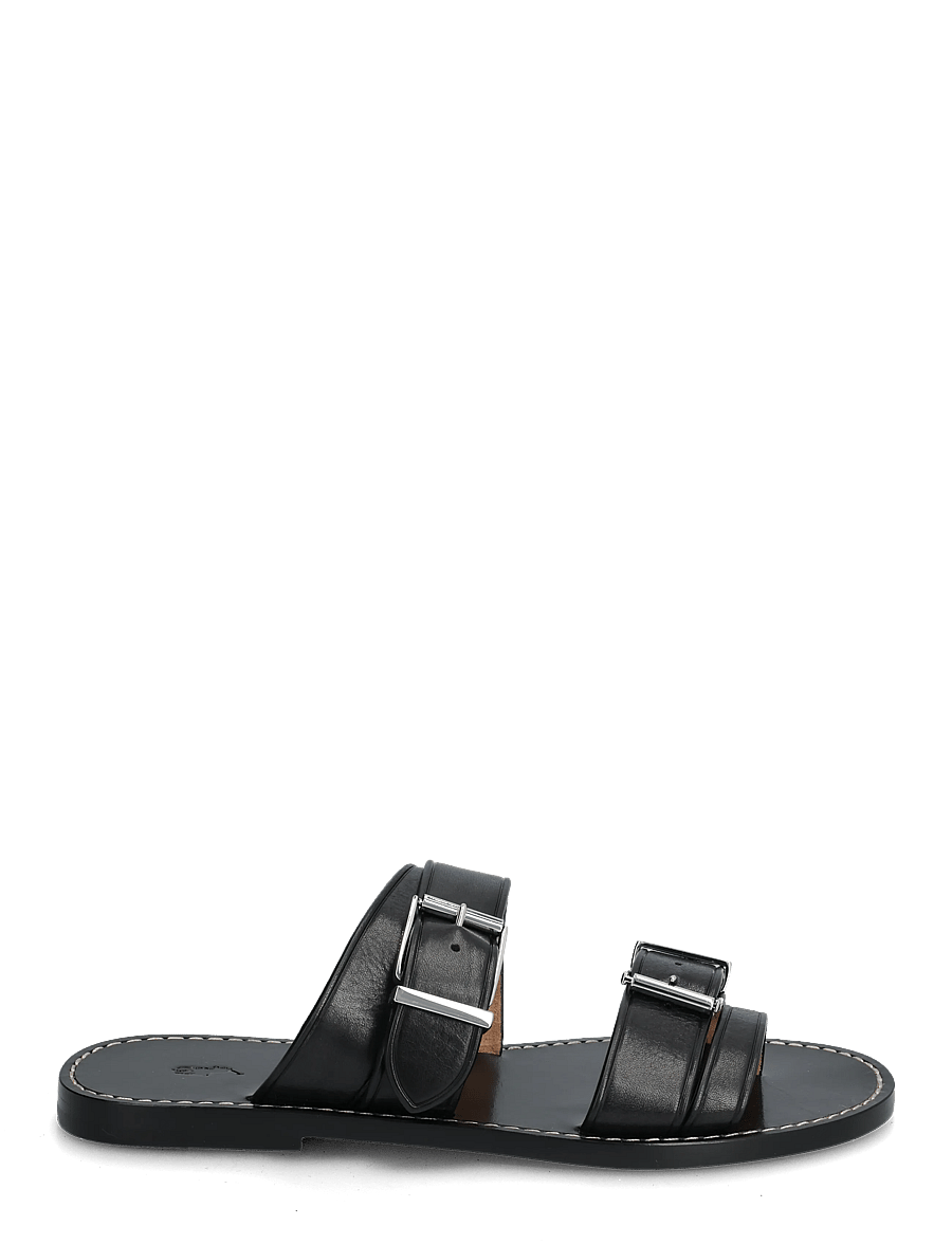 Polo Ralph Lauren - Buckle-Detail Leather Slide Sandal - madalad sandaalid - black - 1