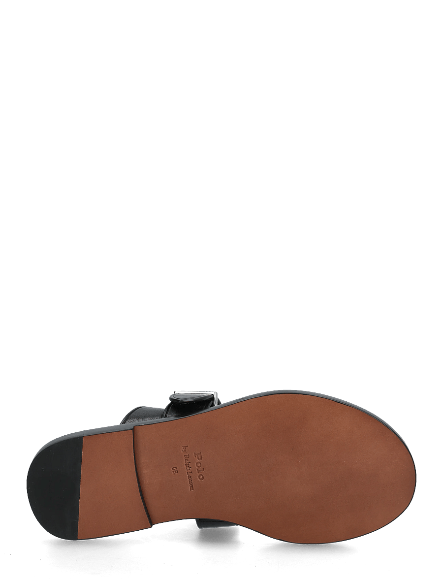 Polo Ralph Lauren - Buckle-Detail Leather Slide Sandal - madalad sandaalid - black - 4