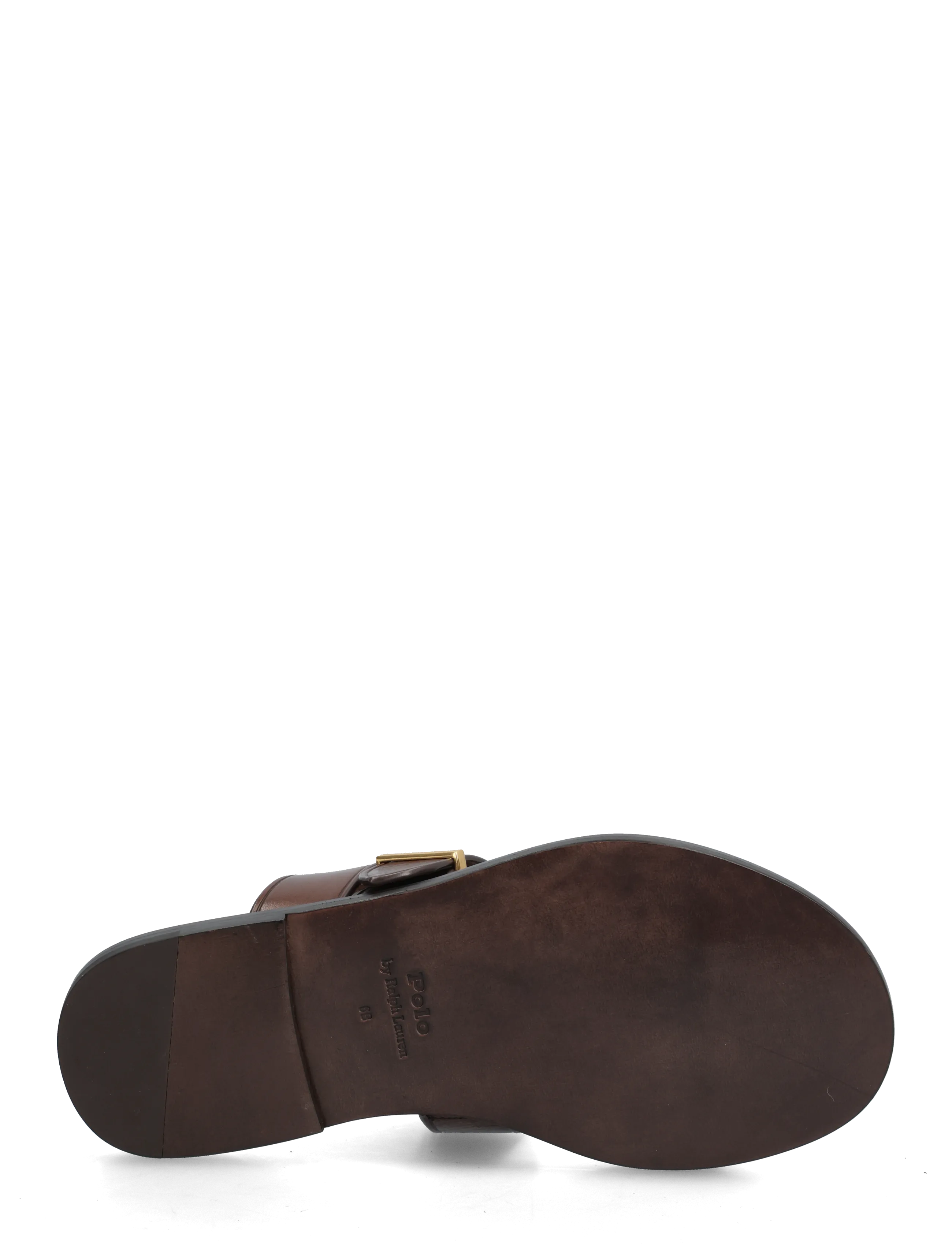 Polo Ralph Lauren - Buckle-Detail Leather Slide Sandal - sandales plates - mocha - 4