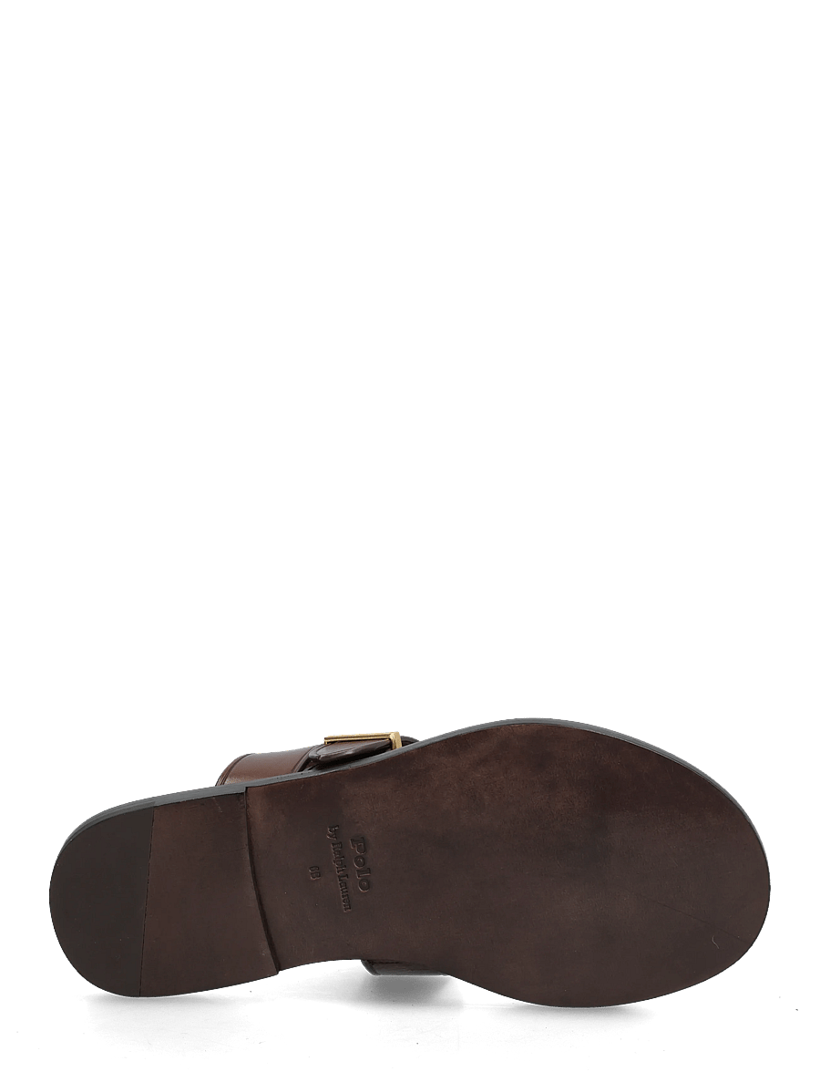 Polo Ralph Lauren - Buckle-Detail Leather Slide Sandal - madalad sandaalid - mocha - 4
