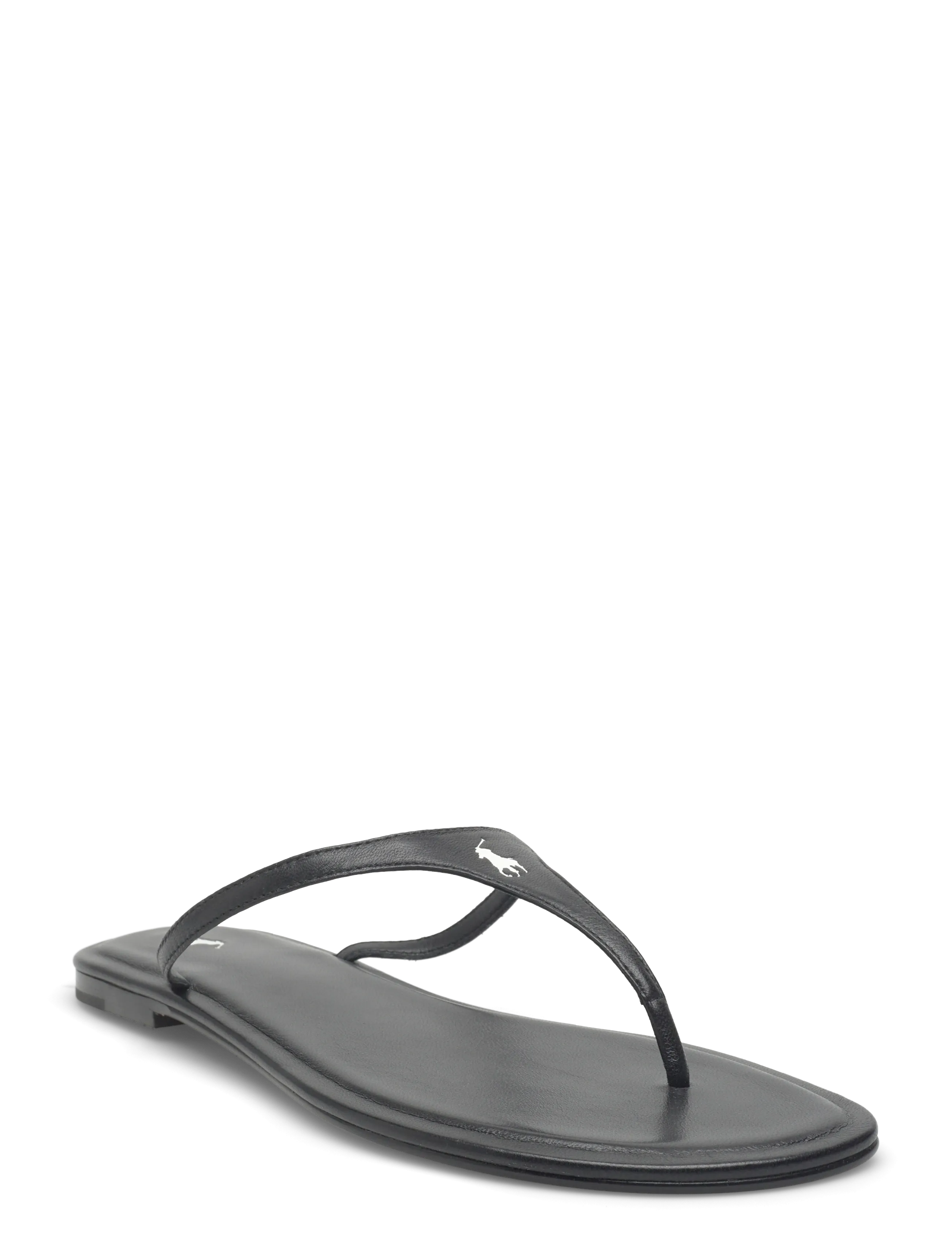 Polo Ralph Lauren Polo Play Leather Thong Sandal - Flip Flops - BLACK / black
