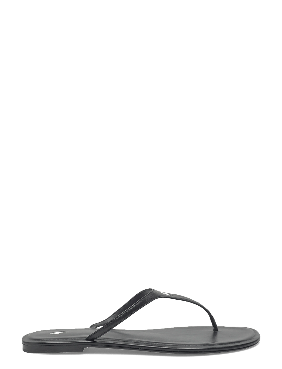 Polo Ralph Lauren - Polo Play Leather Thong Sandal - flache sandalen - black - 1