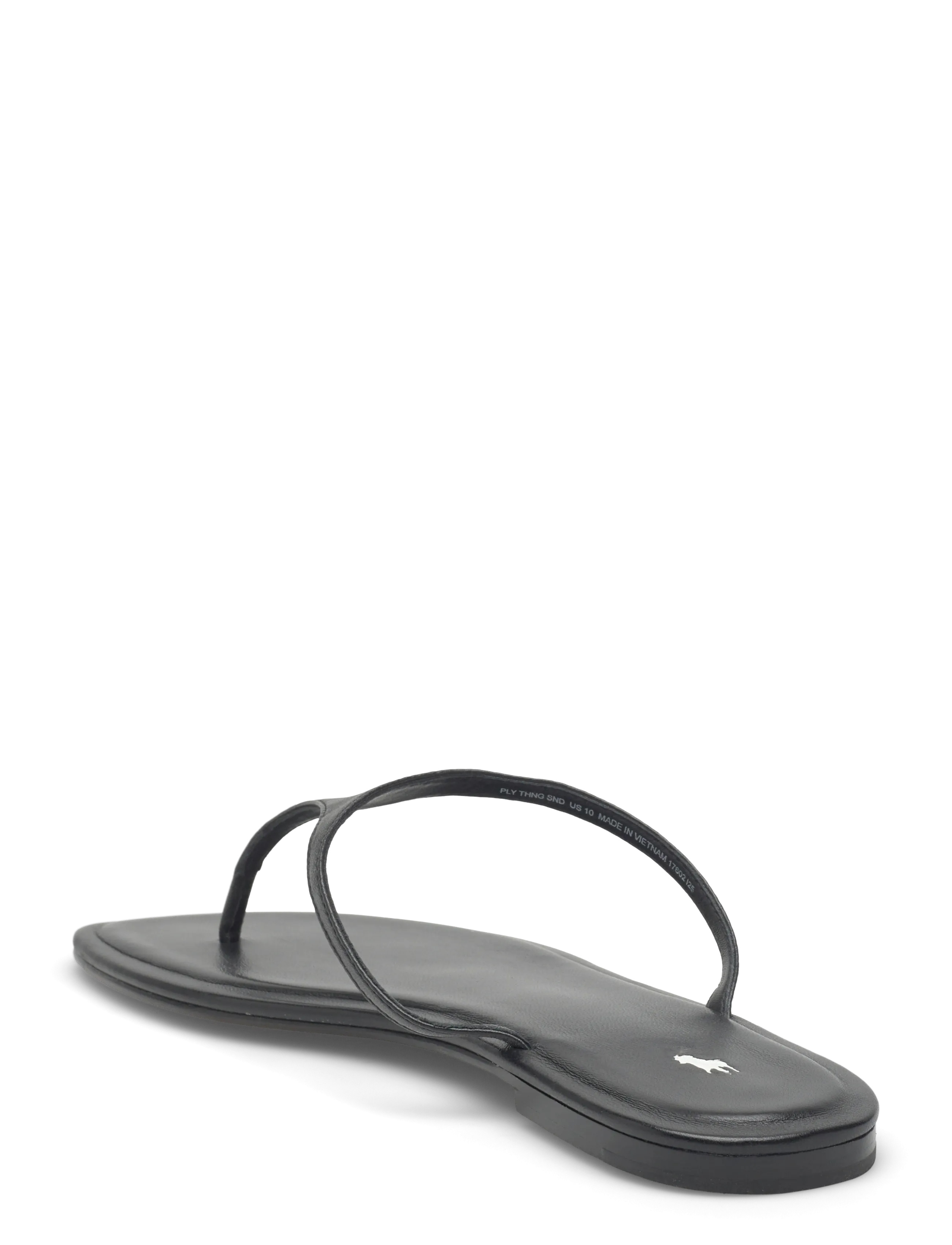 Polo Ralph Lauren - Polo Play Leather Thong Sandal - sandales plates - black - 2