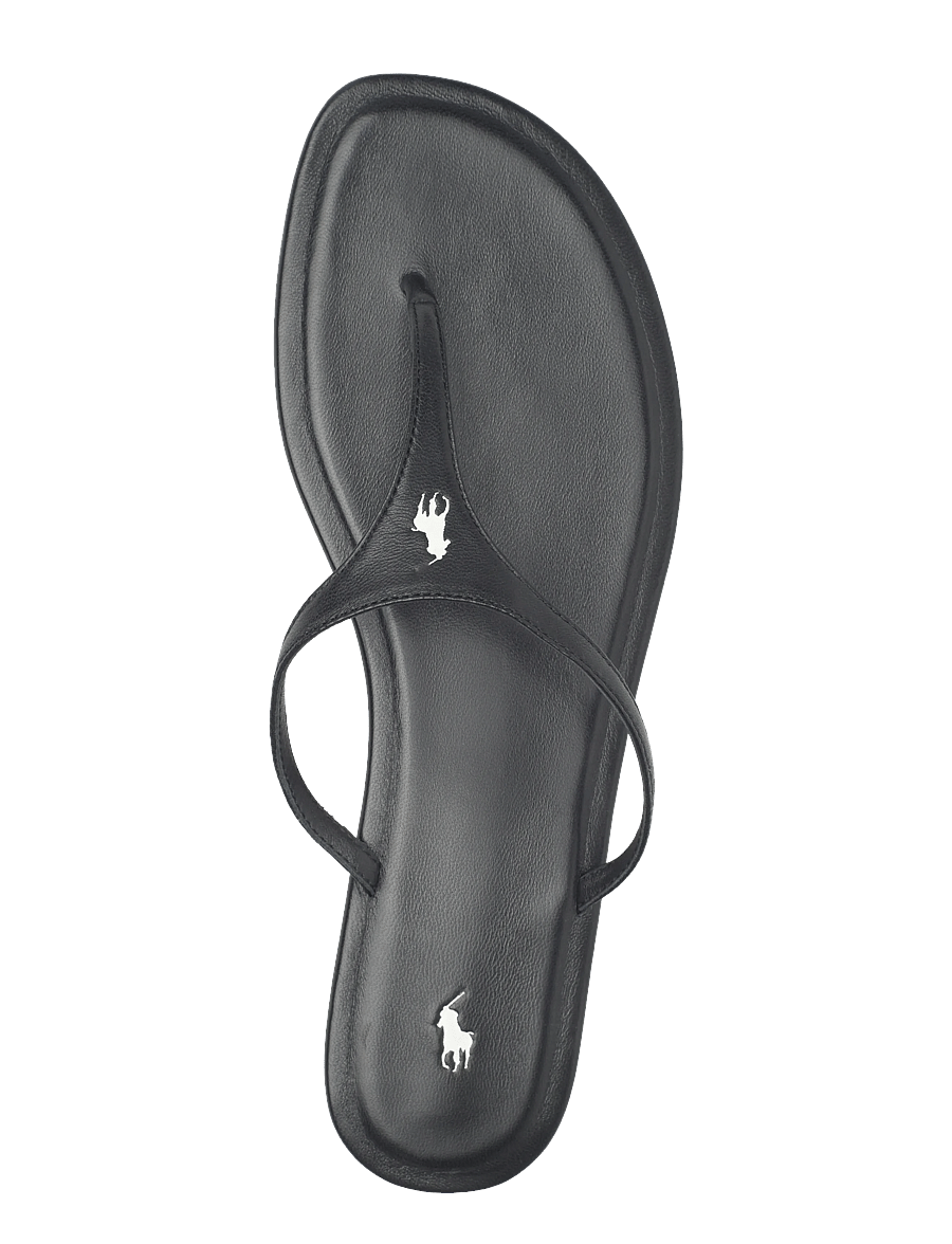 Polo Ralph Lauren - Polo Play Leather Thong Sandal - flache sandalen - black - 3