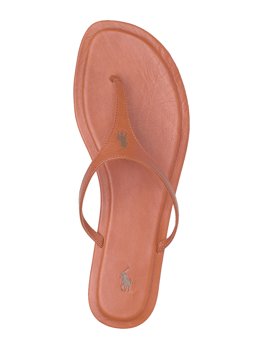 Polo Ralph Lauren - Polo Play Calfskin Thong Sandal - sandales plates - cuoio - 3