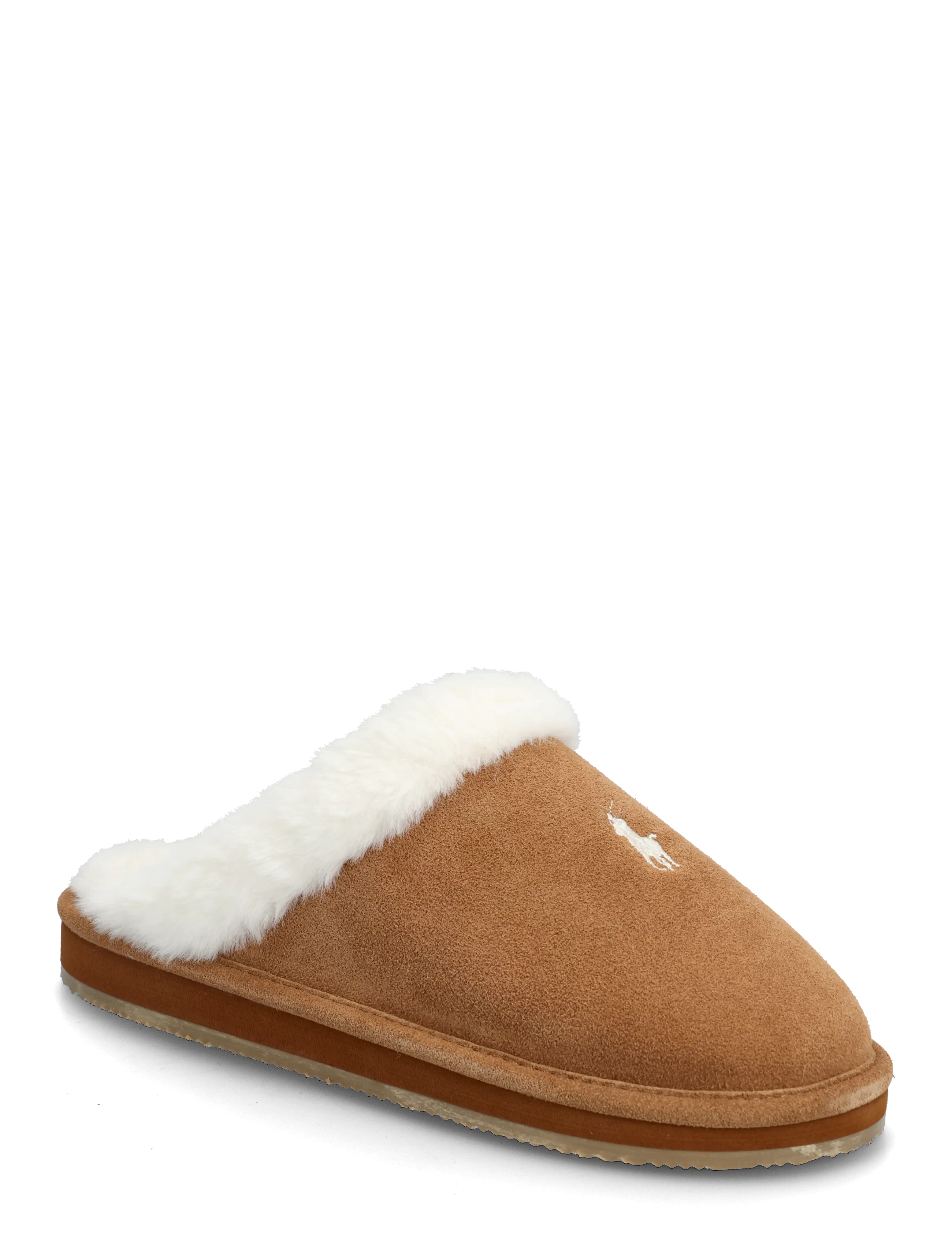 Polo Ralph Lauren Pony Suede & Faux-Fur Slipper - Hausschuhe - SNFF SUEDE/ CREAM / brown