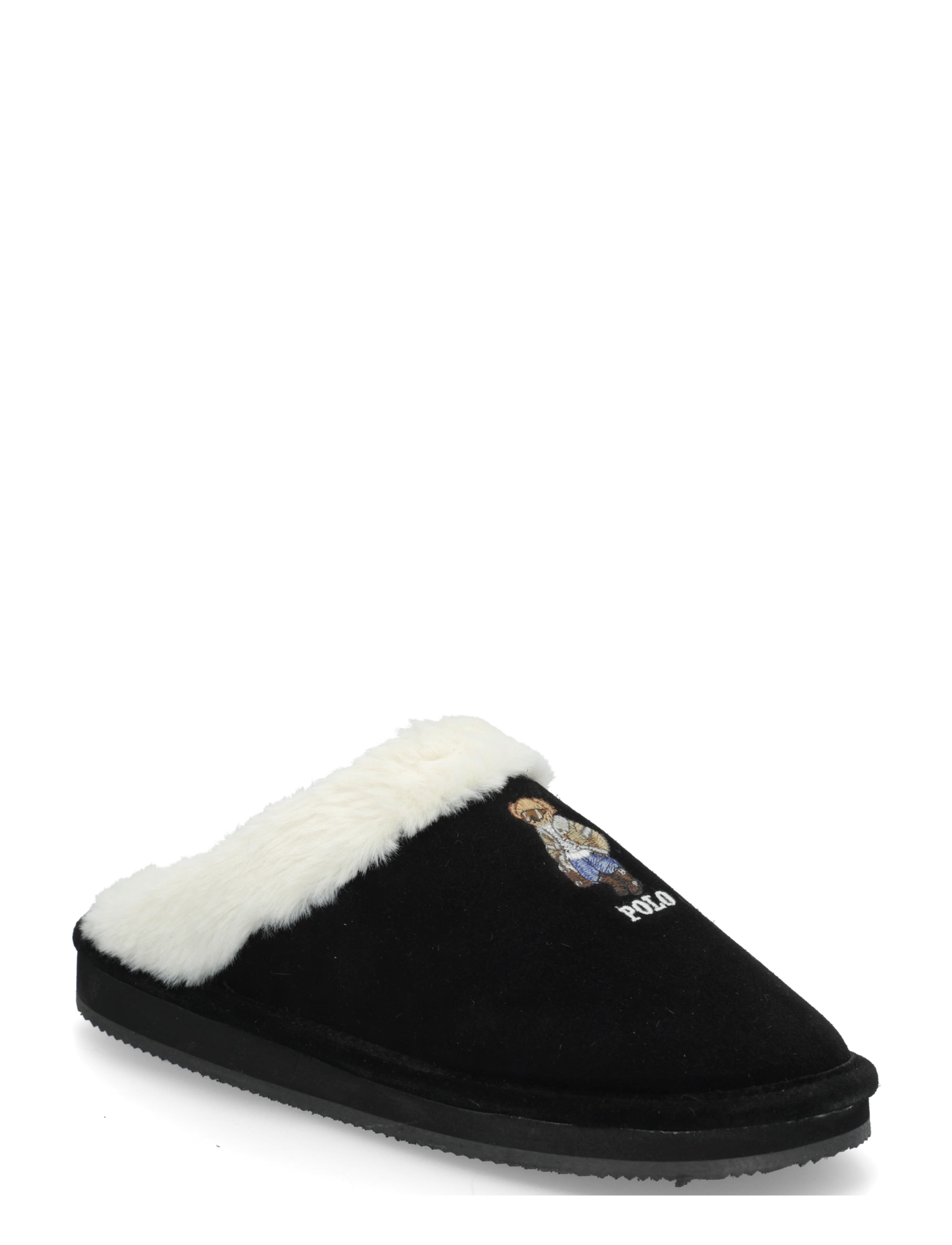 Polo Ralph Lauren POLYESTER-KAYLEIGH BR-FL-SLP - Ralph Lauren - BLACK SUEDE/CREAM / black