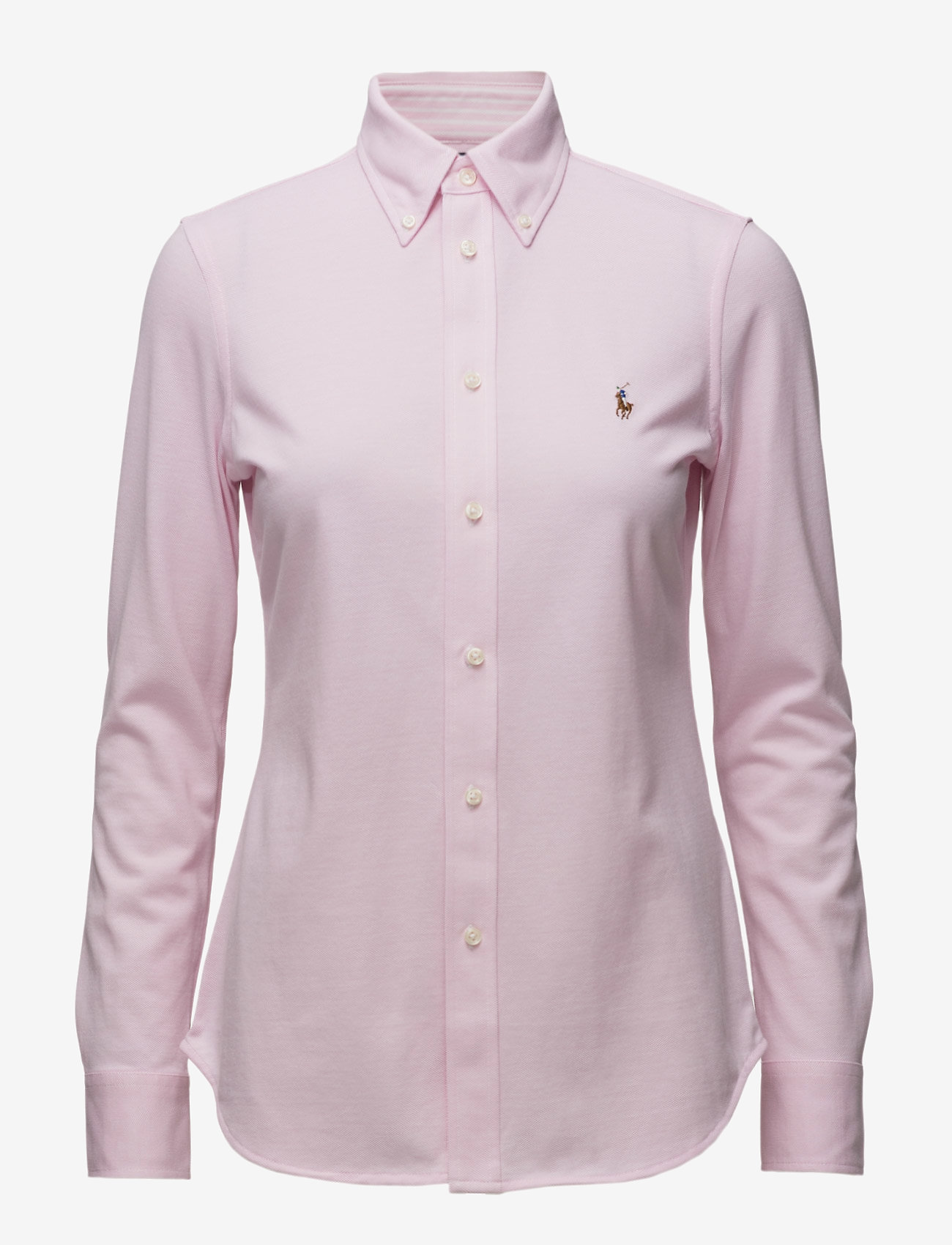 Polo Ralph Lauren - Slim Fit Knit Cotton Oxford Shirt - jeansskjortor - carmel pink - 0