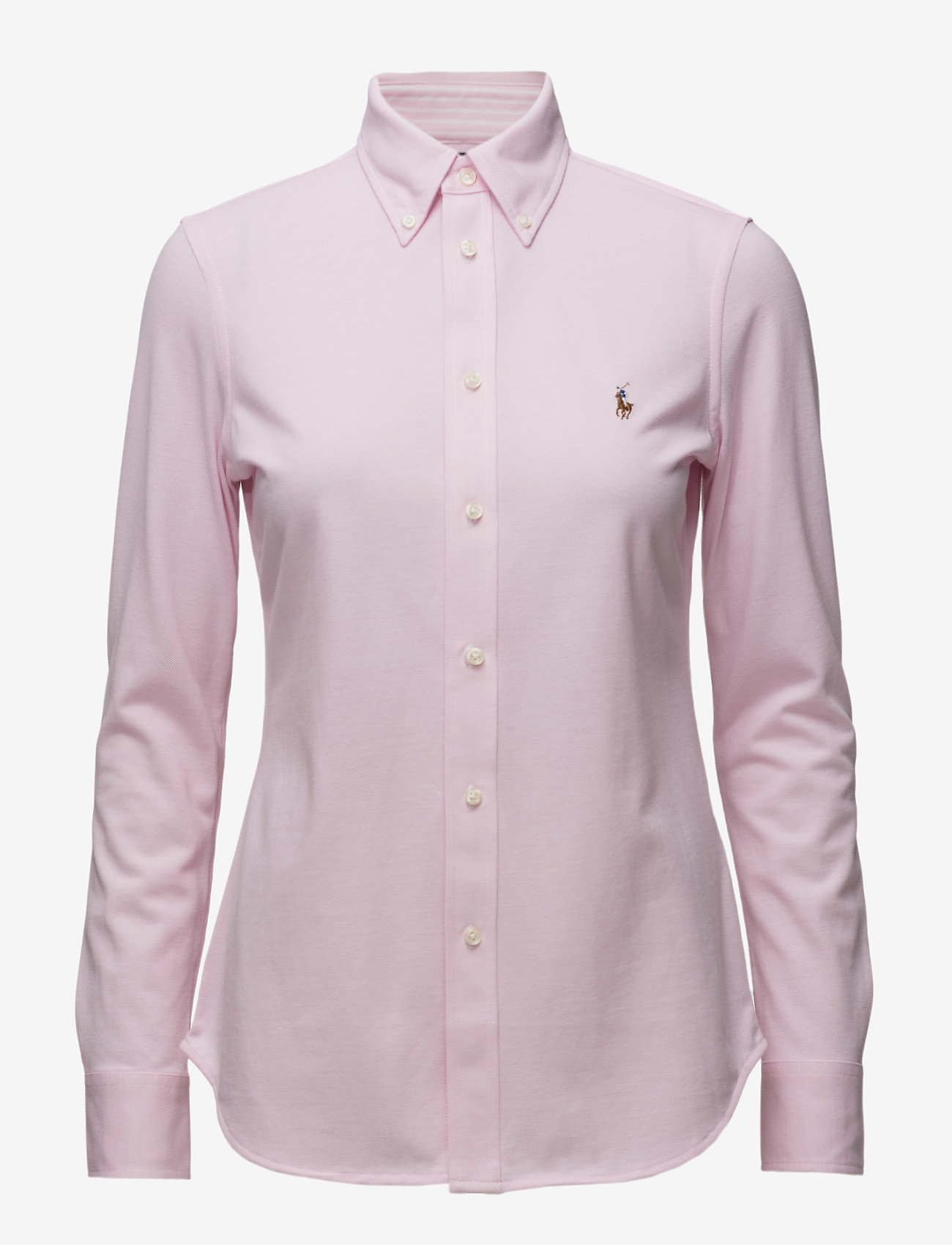 Polo Ralph Lauren - Slim Fit Knit Cotton Oxford Shirt - langærmede skjorter - carmel pink - 0