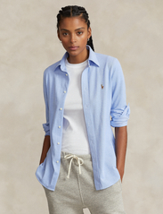 Polo Ralph Lauren - Slim Fit Knit Cotton Oxford Shirt - langärmlige hemden - harbor island blue - 0